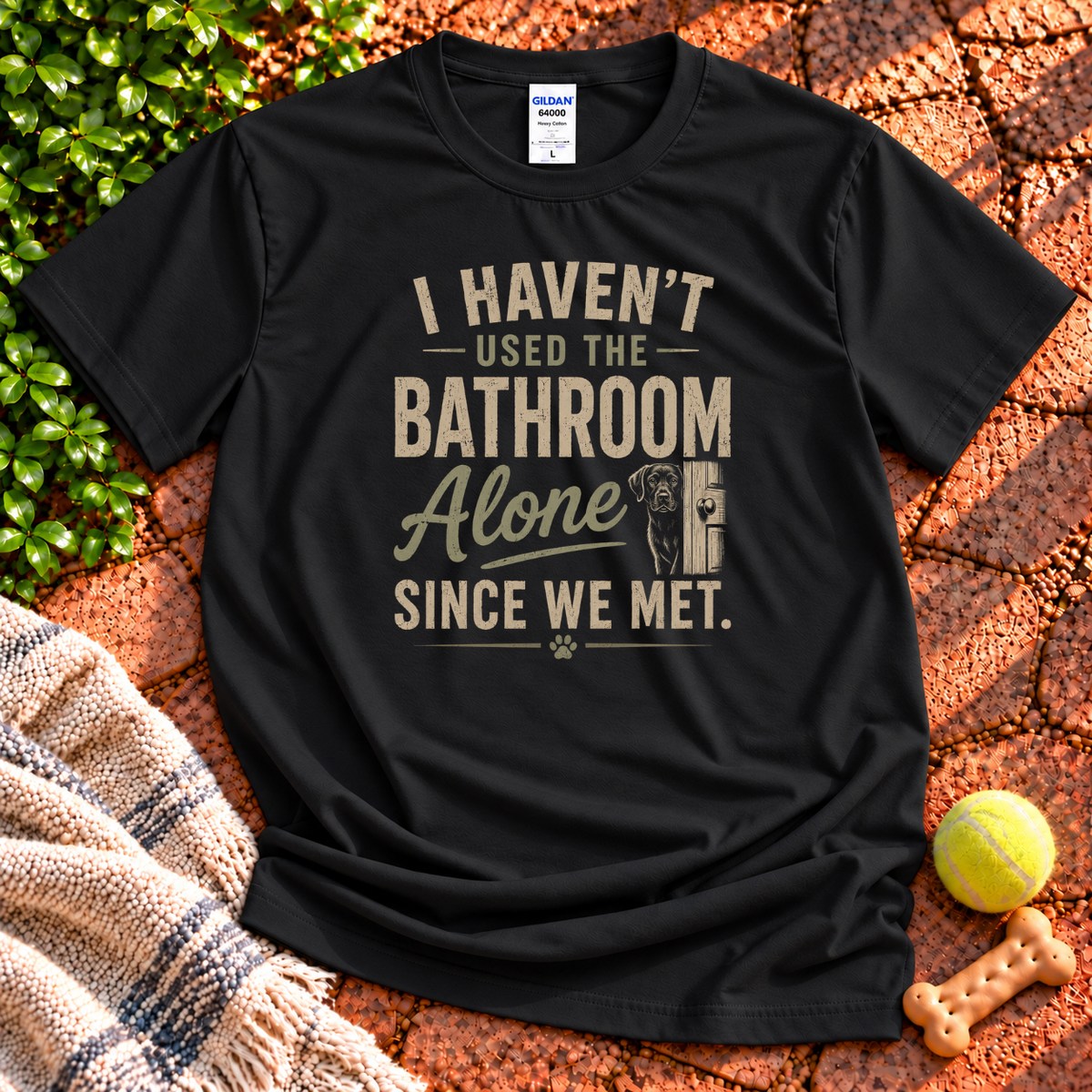 Since We Met dog graphic T-shirt in Black – Gildan 64000 | Wigglebumms
