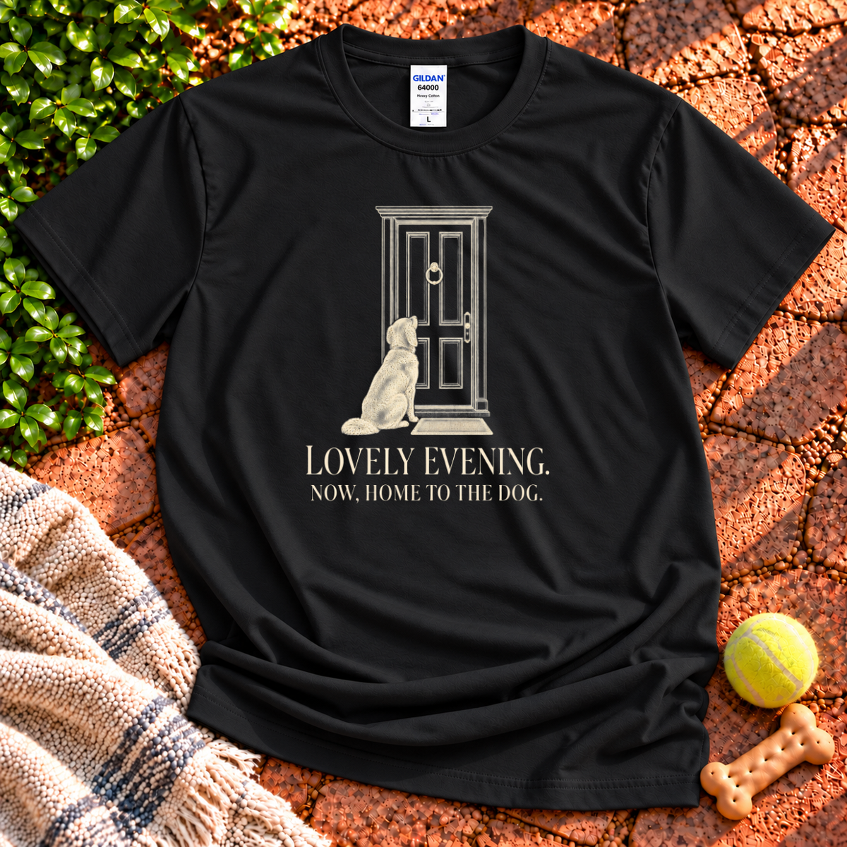 Home to the dog dog graphic T-shirt in Black – Gildan 64000 | Wigglebumms