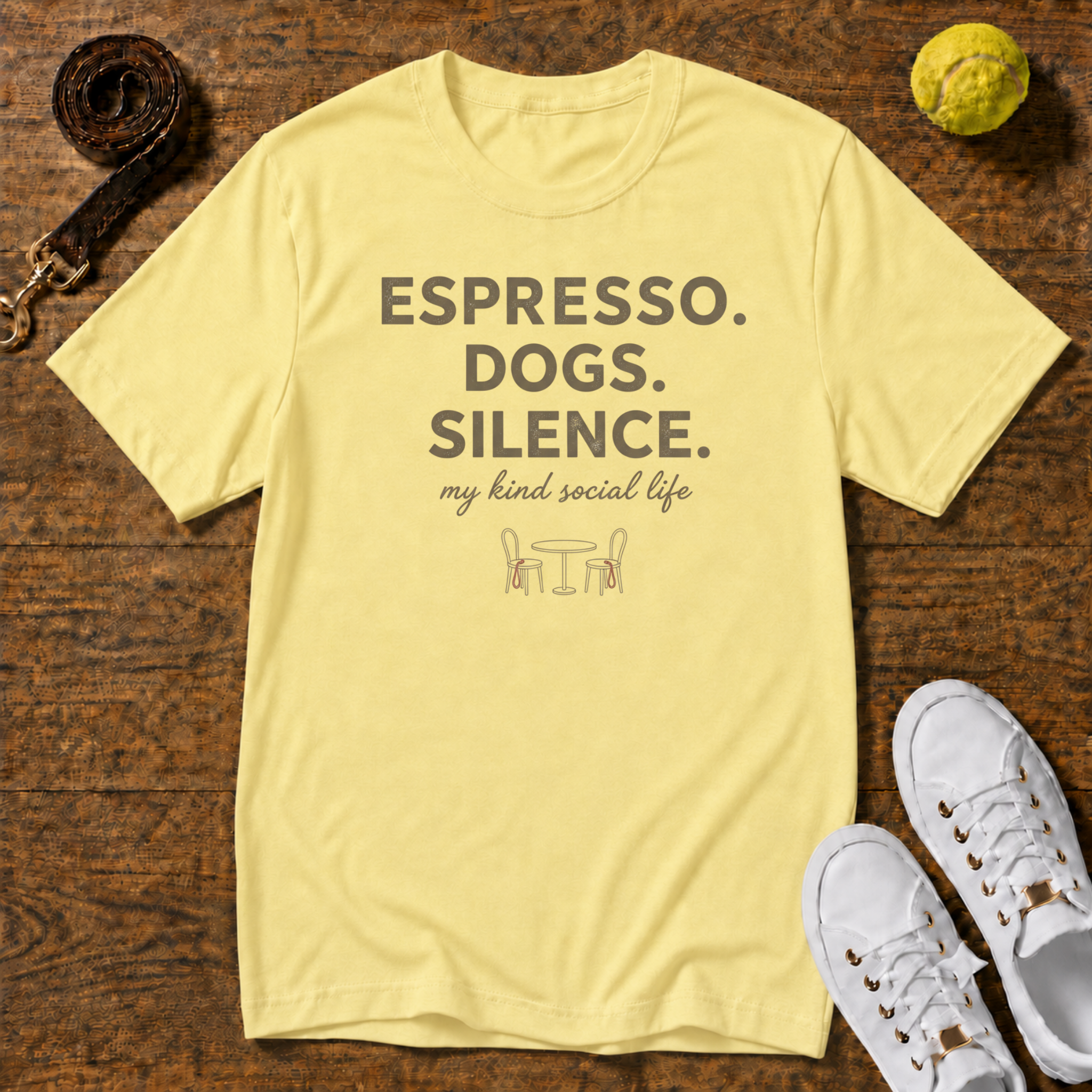 Espresso. Dogs. Silence. Gildan Softstyle Tee