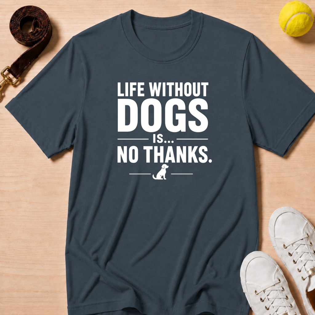 Life Without Dogs Is… No Thanks.T Shirt