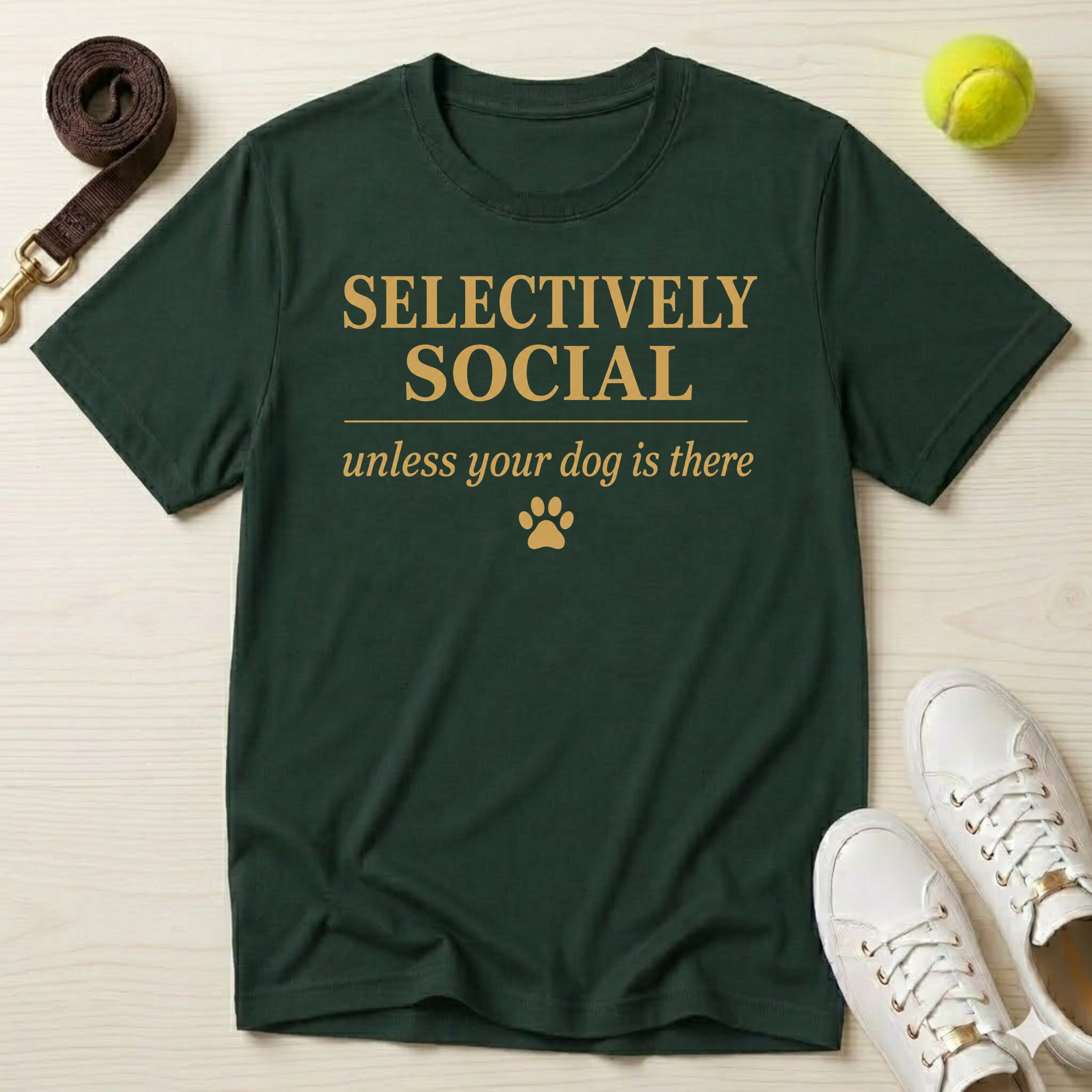 Selectively Social — Unless Your Dog Is There T-Shirt
