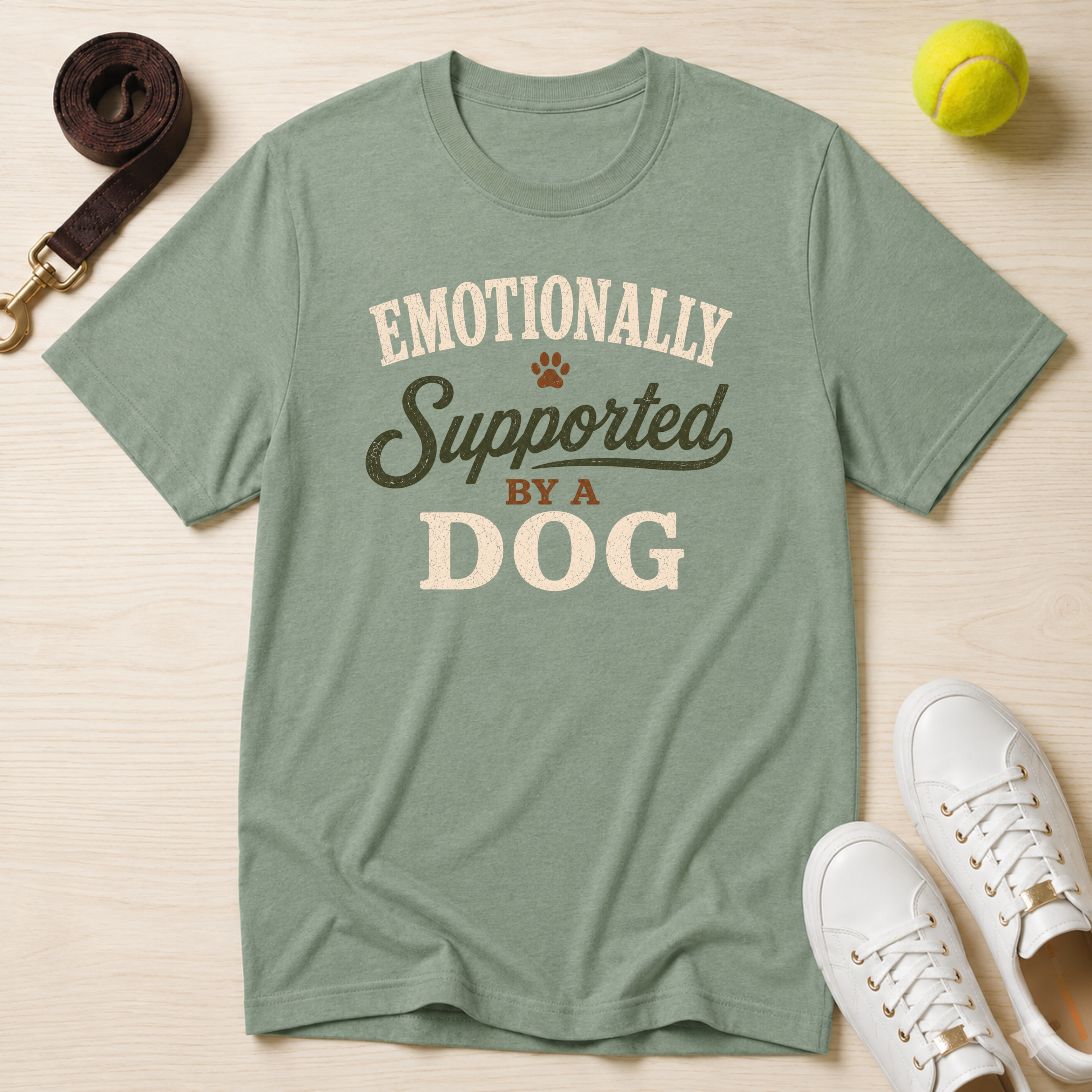 Emotionally Supported by a Dog T-Shirt