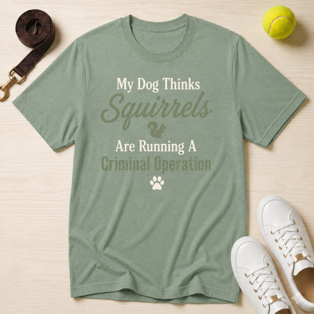 My Dog Thinks Squirrels Are Running A Criminal Operation- T Shirt