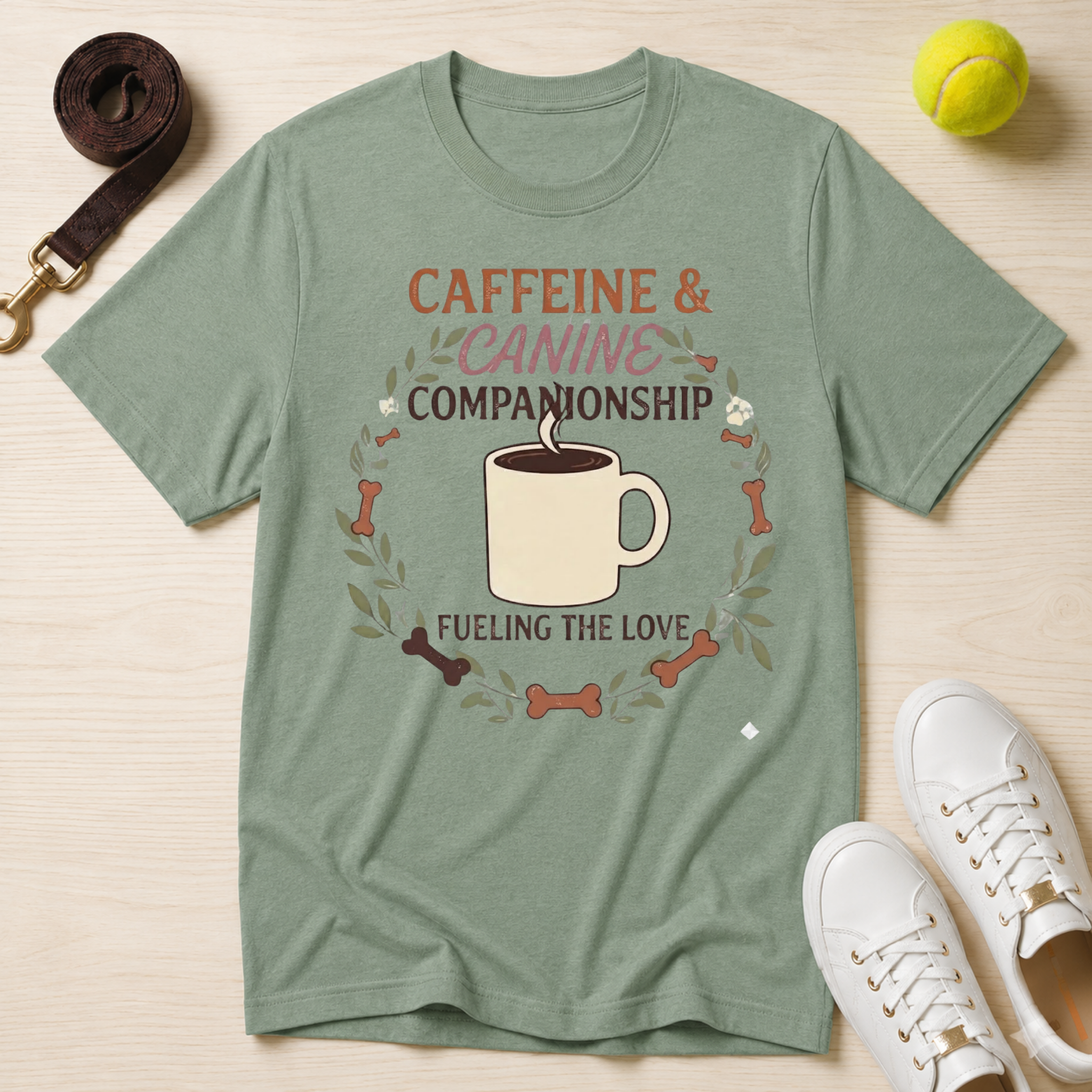 Caffeine & Canine T‑Shirt — Gildan Softstyle