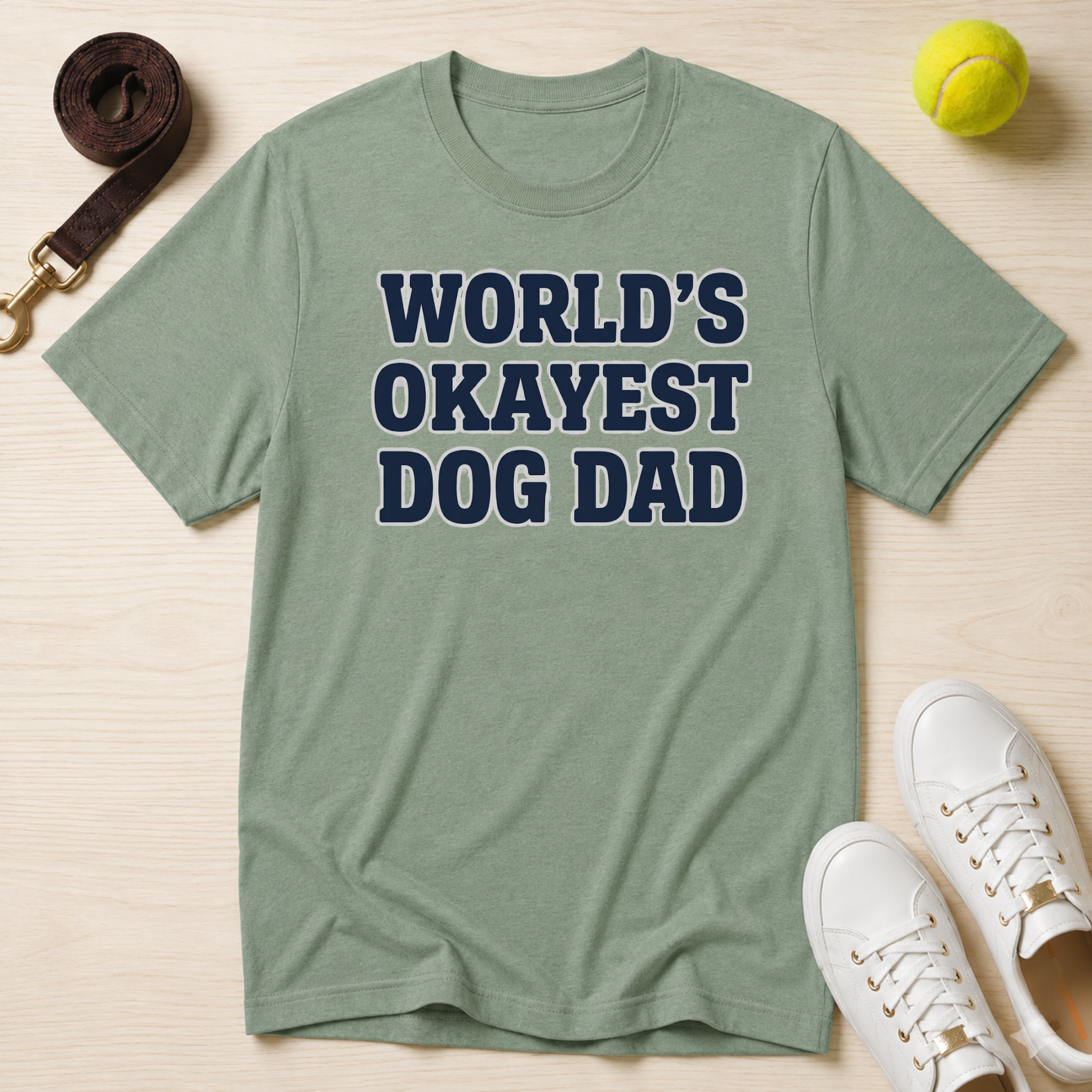 Okayest Dog Dad T-Shirt-Gildan Softstyle