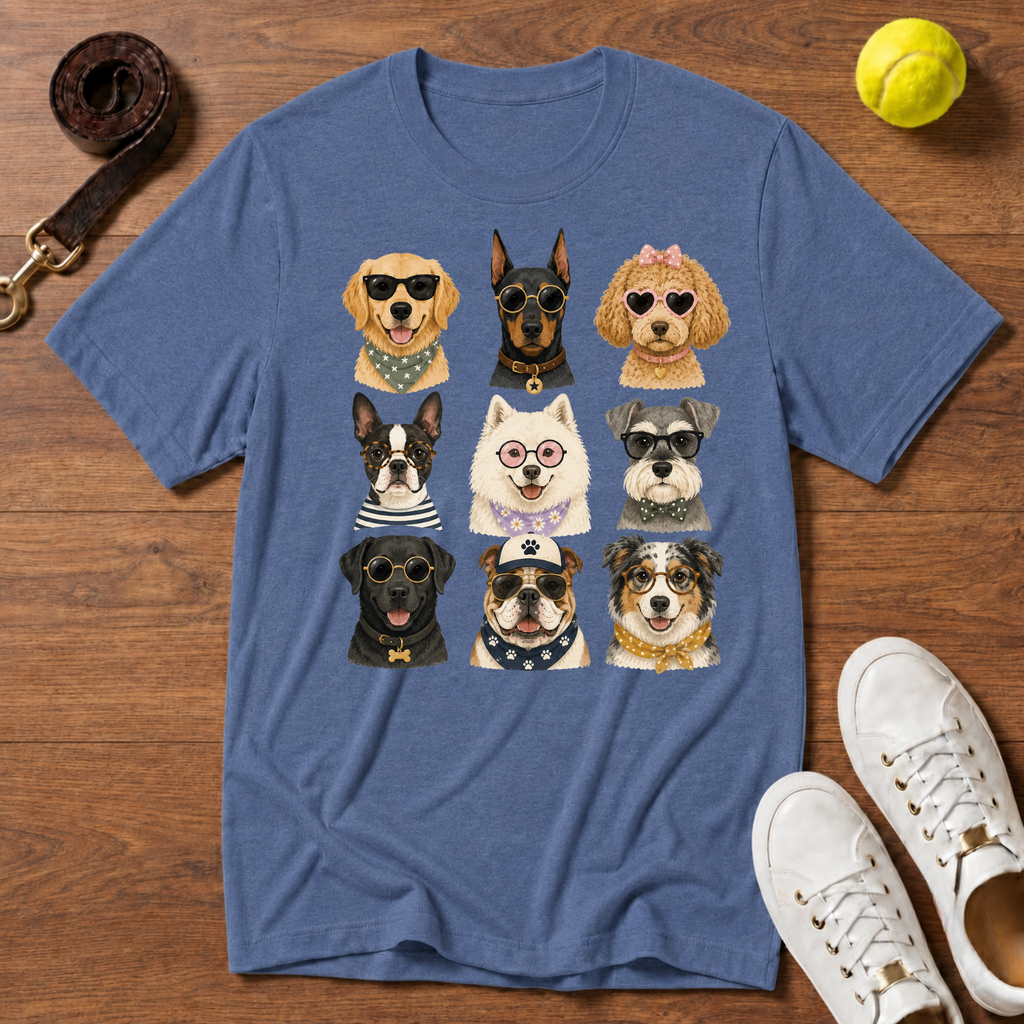 Cute Dogs Grid Gildan Softstyle Tee
