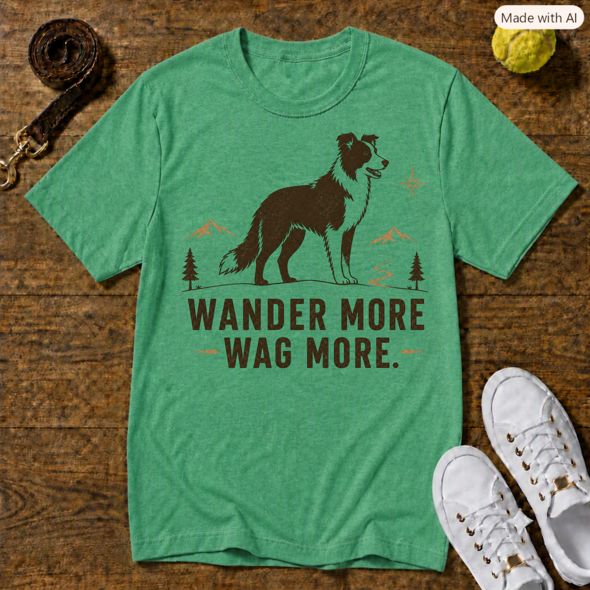 Wander More Wag More T-Shirt – Gildan Softstyle