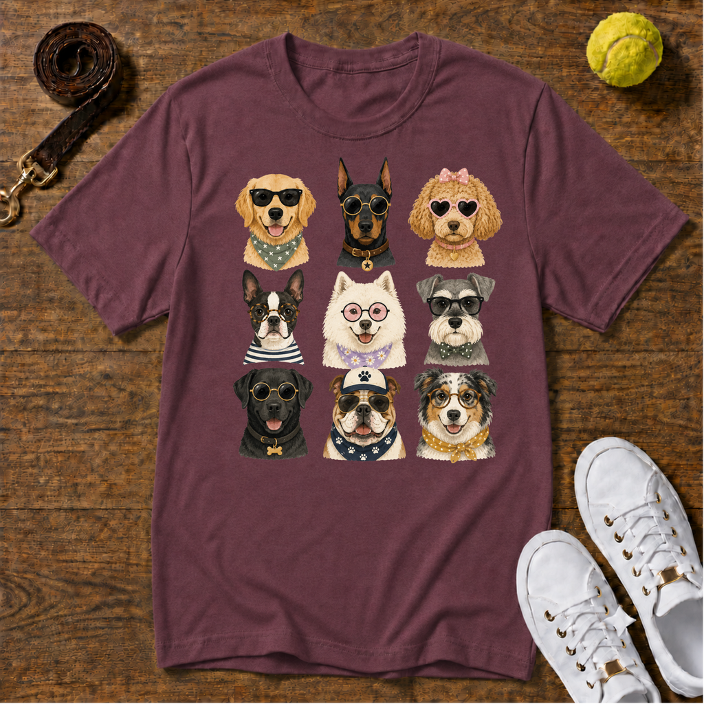 Cute Dogs Grid Gildan Softstyle Tee