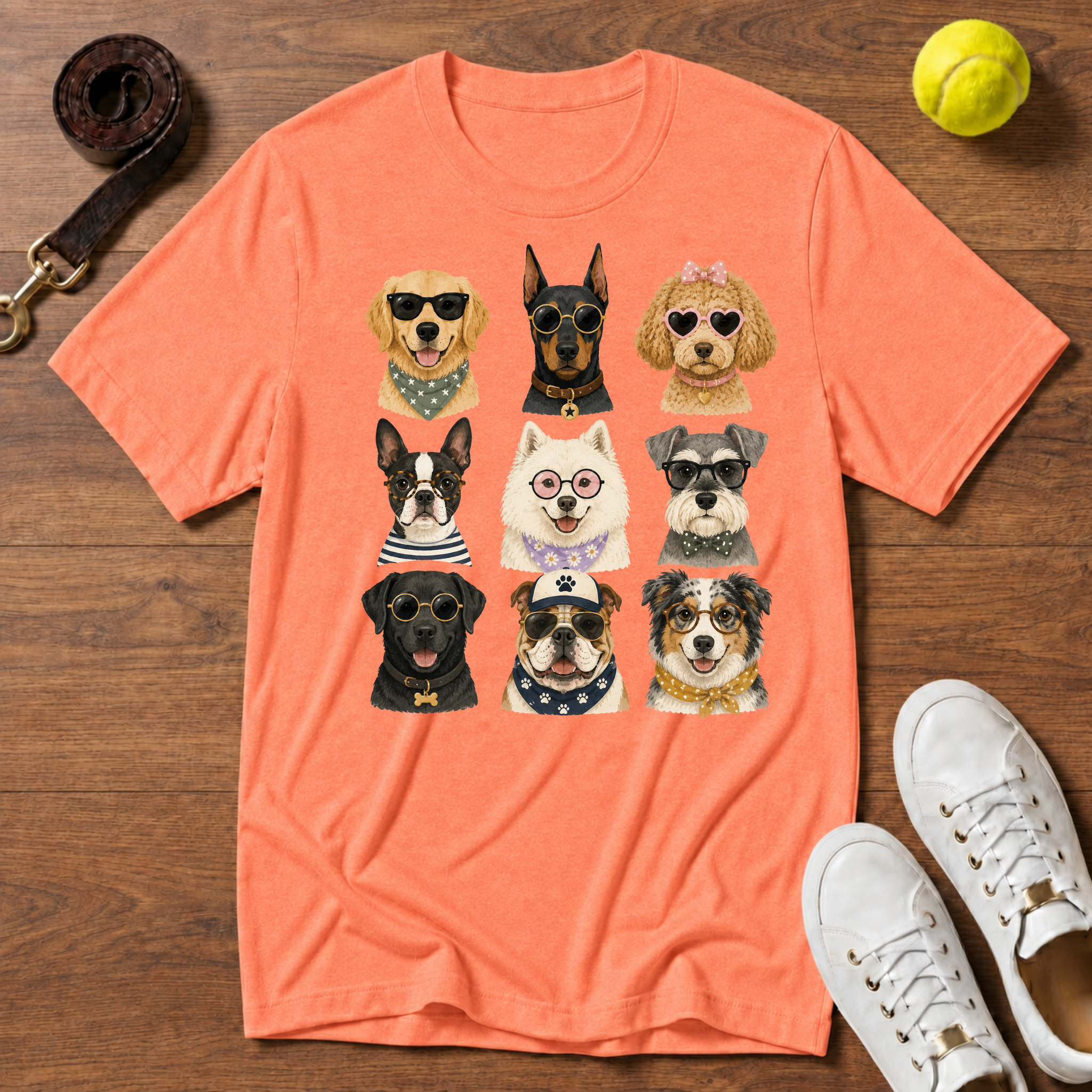 Cute Dogs Grid Gildan Softstyle Tee