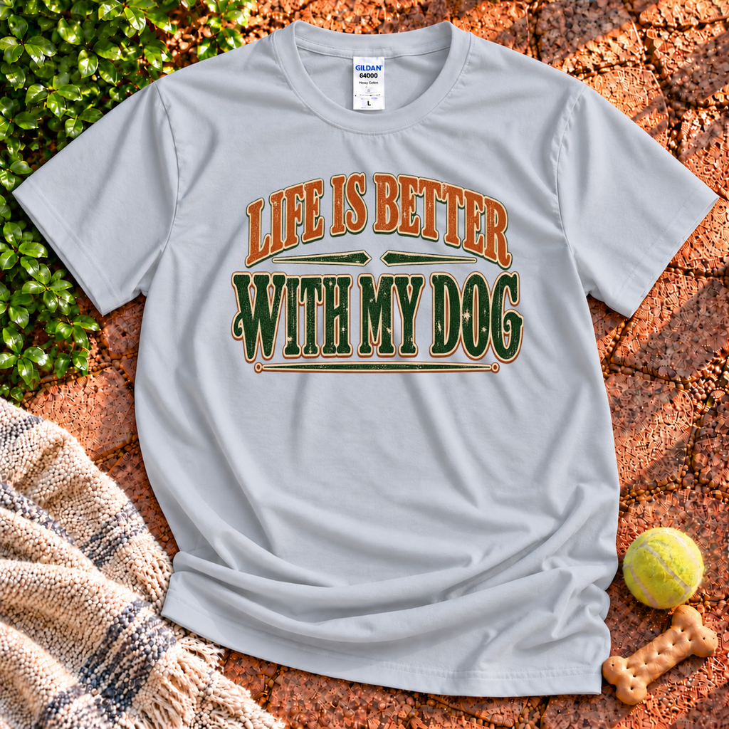Life is Better dog lover graphic T-shirt – Wigglebumms