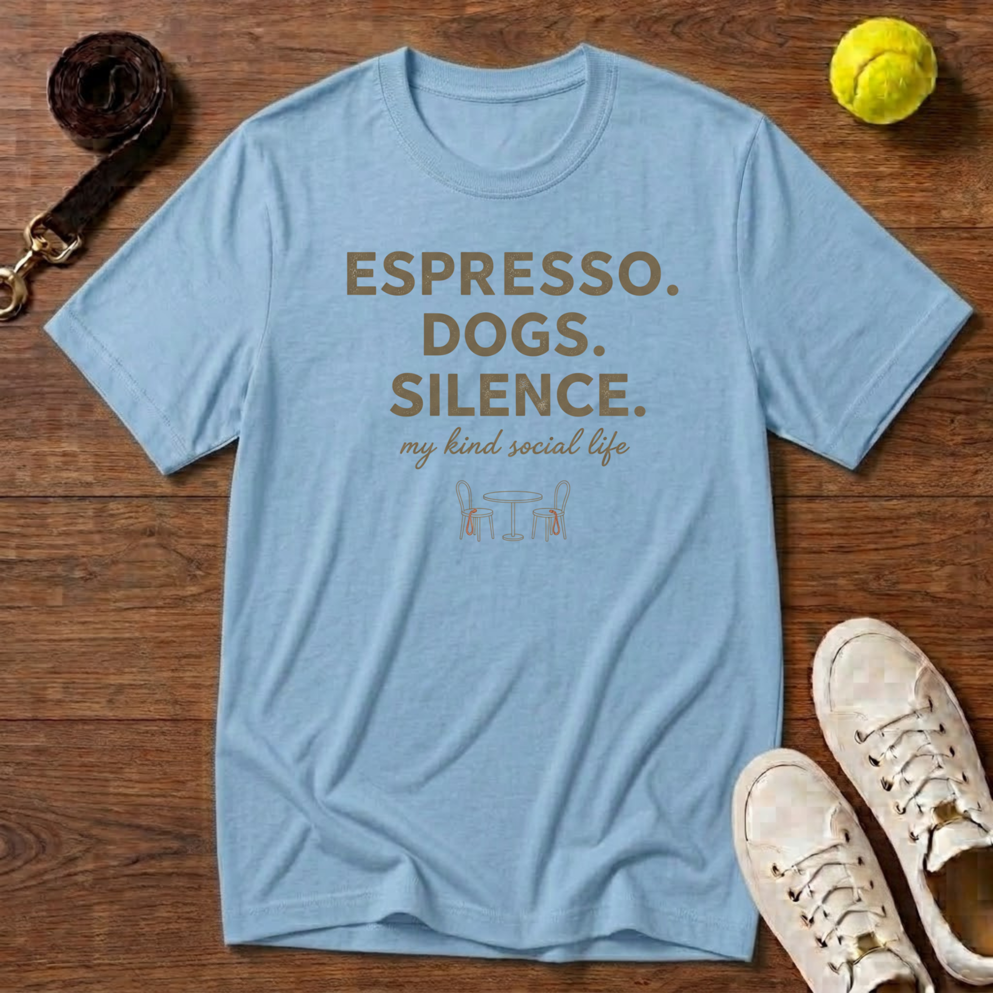 Espresso. Dogs. Silence. Gildan Softstyle Tee