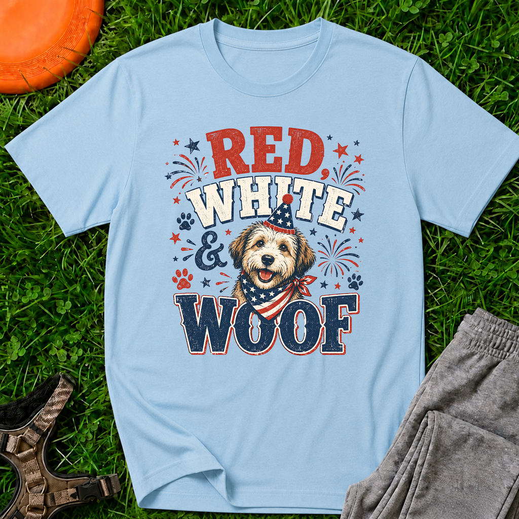 Red White & Woof 4th of July- T-Shirt