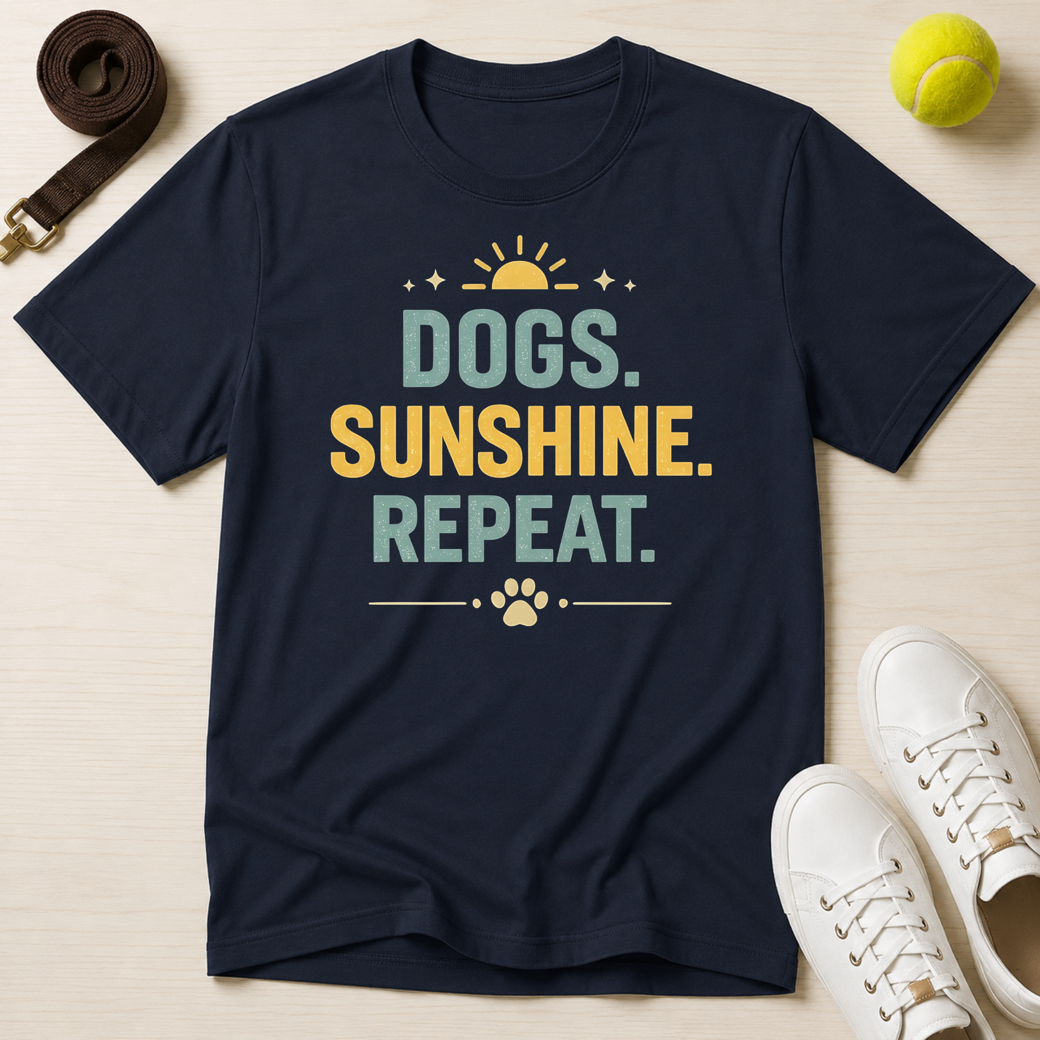 Dogs. Sunshine. Repeat. T-Shirt