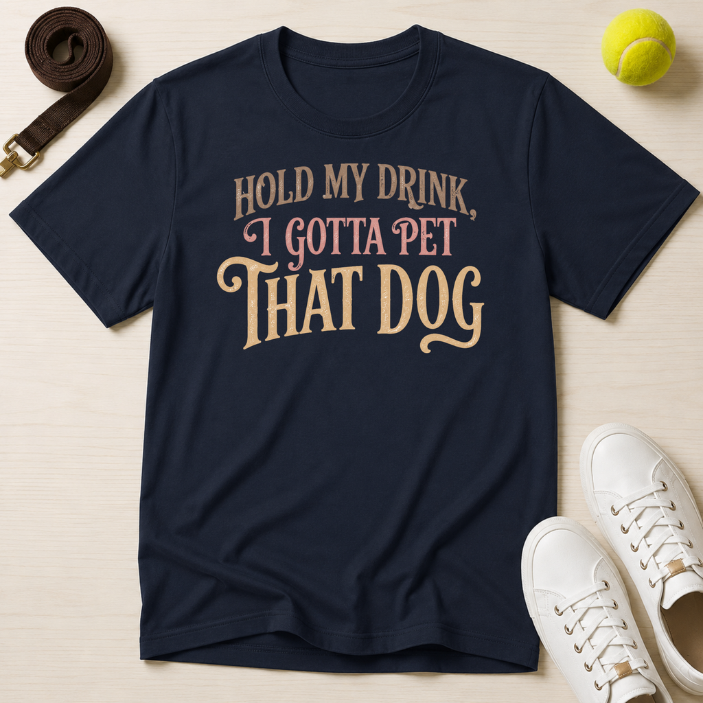 Hold My Drink. I Gotta Pet That Dog T-Shirt