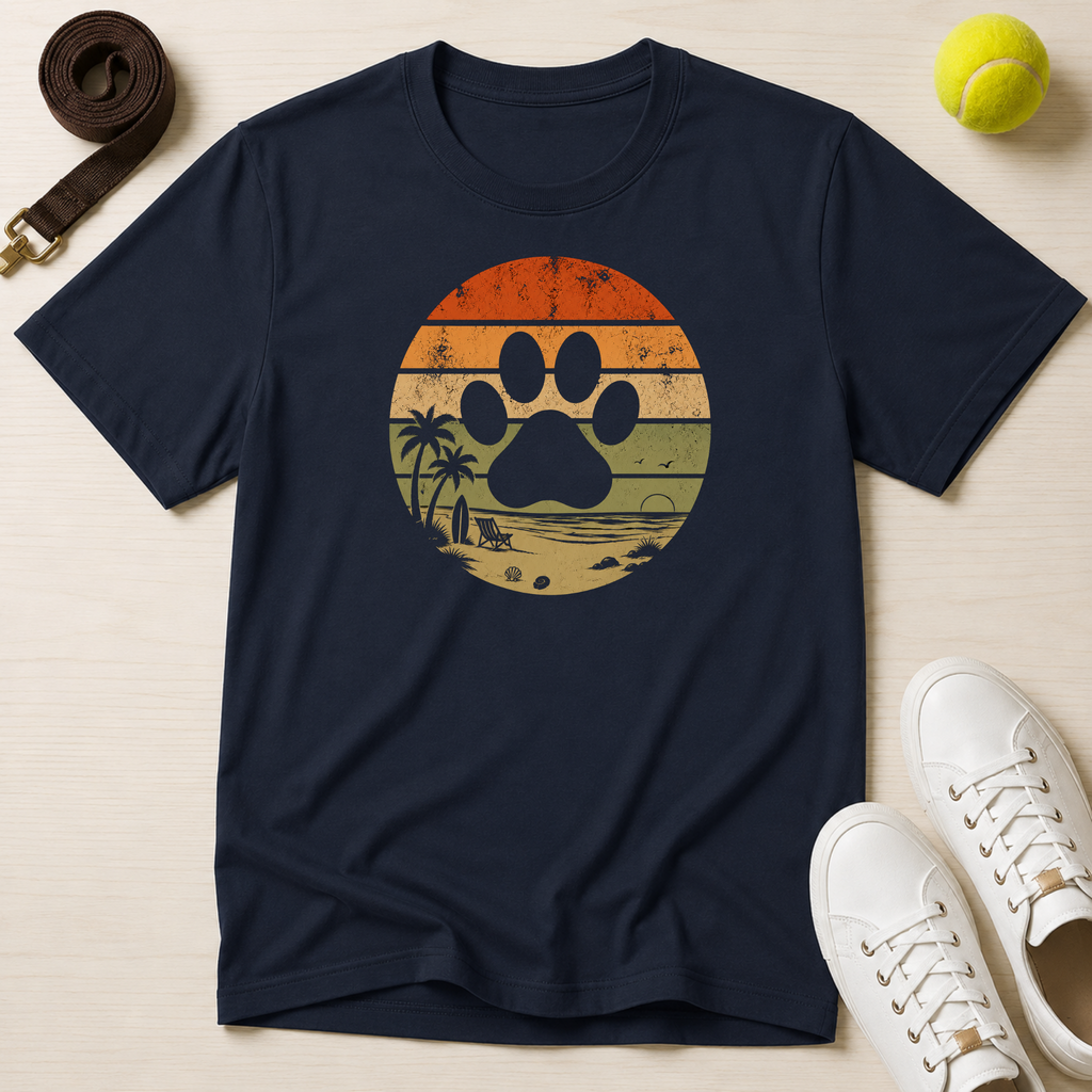 Retro Sunset Paw, Classic Tee