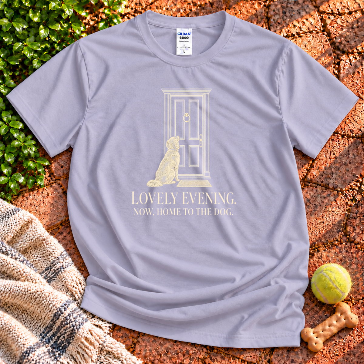 Home to the dog dog graphic T-shirt in Paragon – Gildan 64000 | Wigglebumms