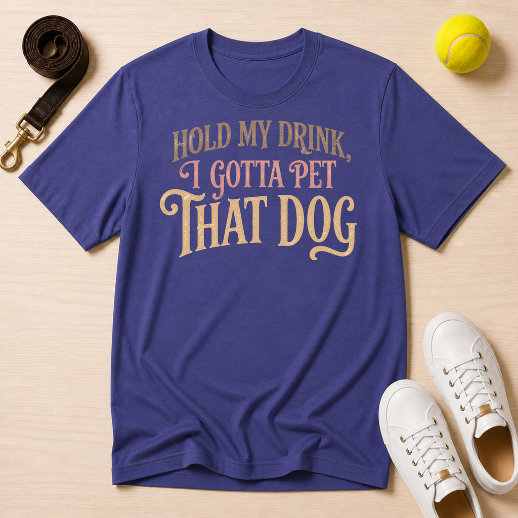 Hold My Drink. I Gotta Pet That Dog T-Shirt