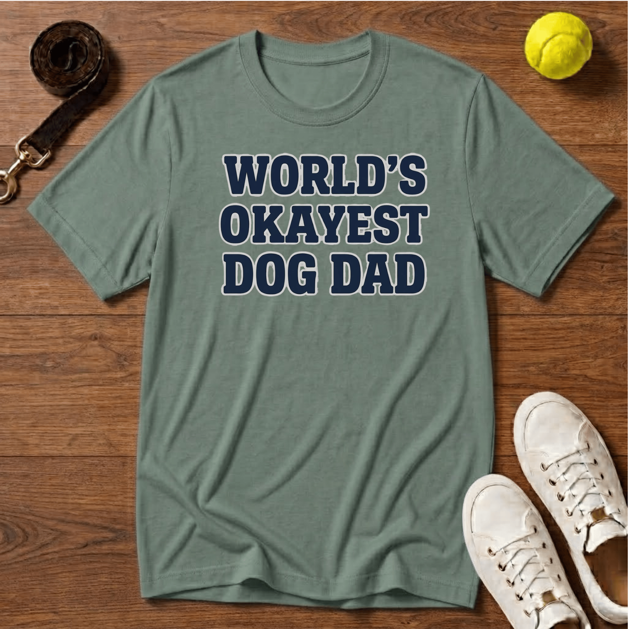 Okayest Dog Dad T-Shirt-Gildan Softstyle