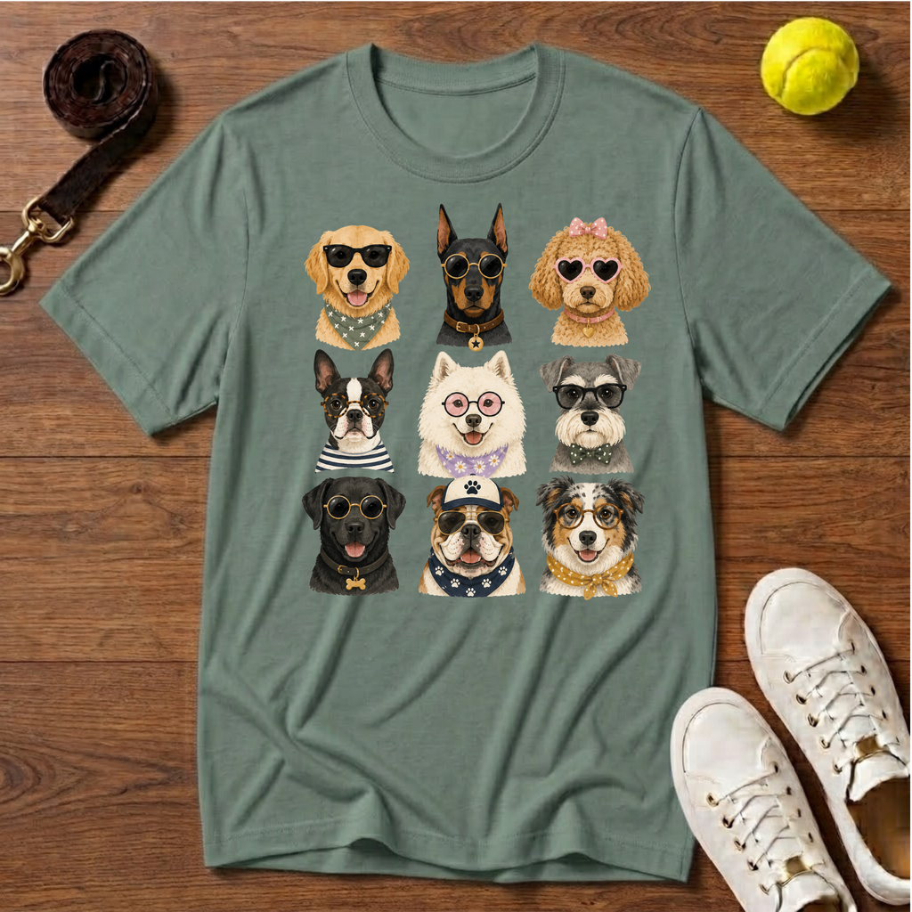 Cute Dogs Grid Gildan Softstyle Tee
