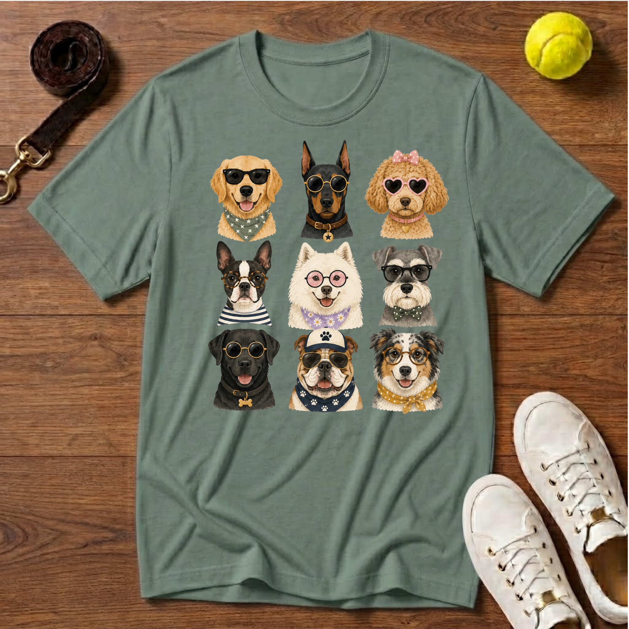 Cute Dogs Grid Gildan Softstyle Tee