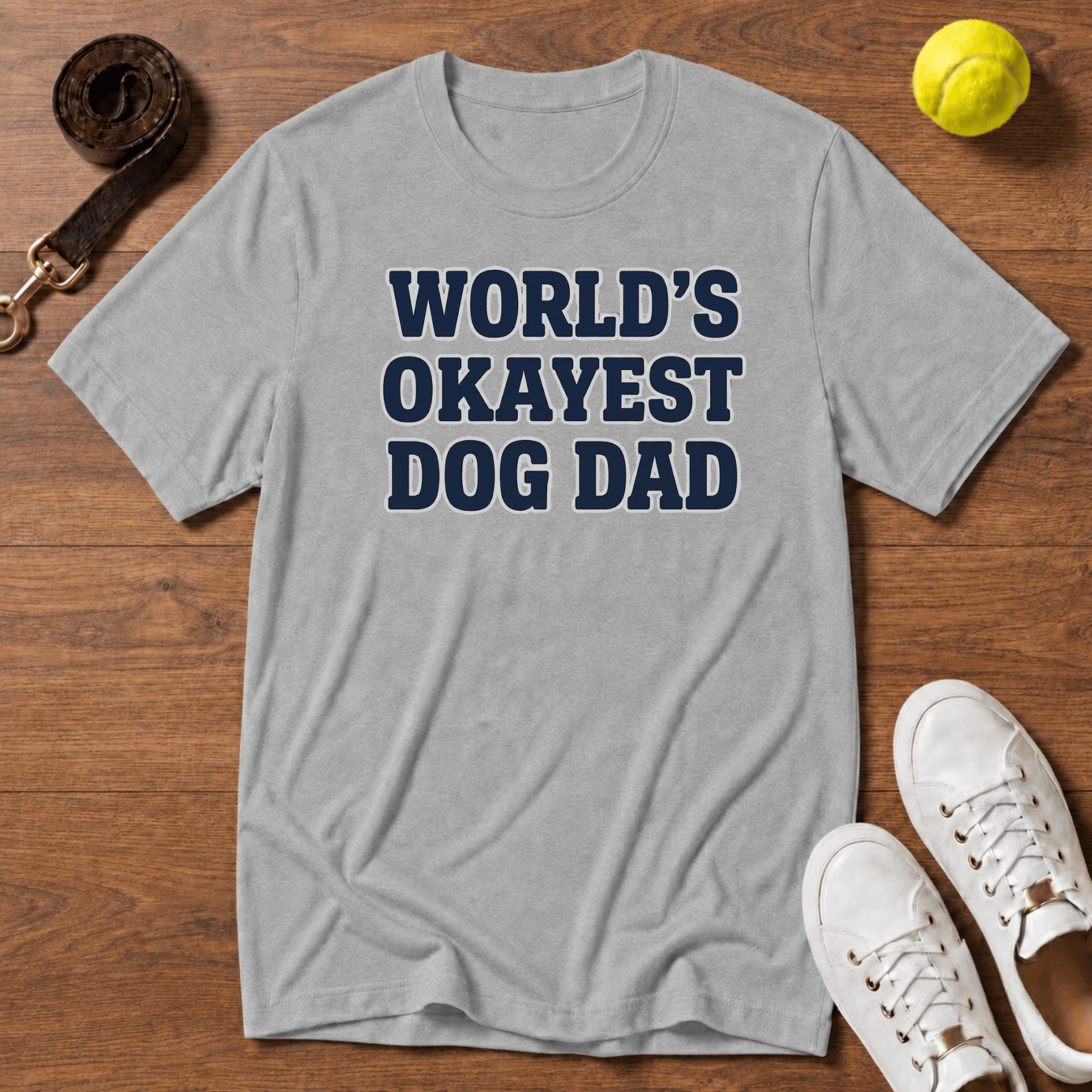 Okayest Dog Dad T-Shirt-Gildan Softstyle