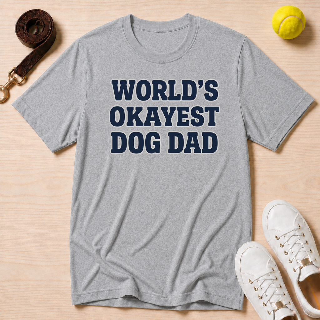 Okayest Dog Dad T-Shirt-Gildan Softstyle