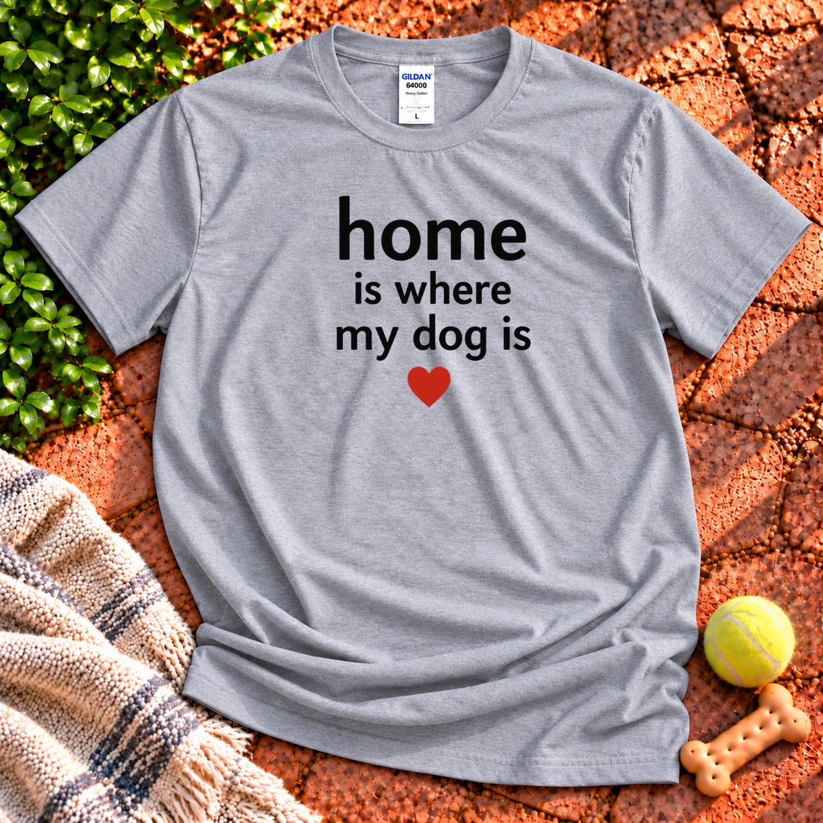 Where My Dog Is dog graphic T-shirt in Sport Grey – Wigglebumms