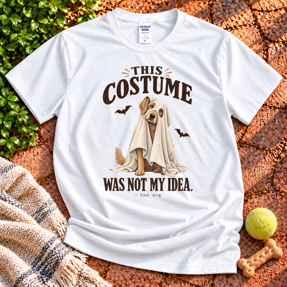 Ghost Dog dog graphic T-shirt in White – Wigglebumms