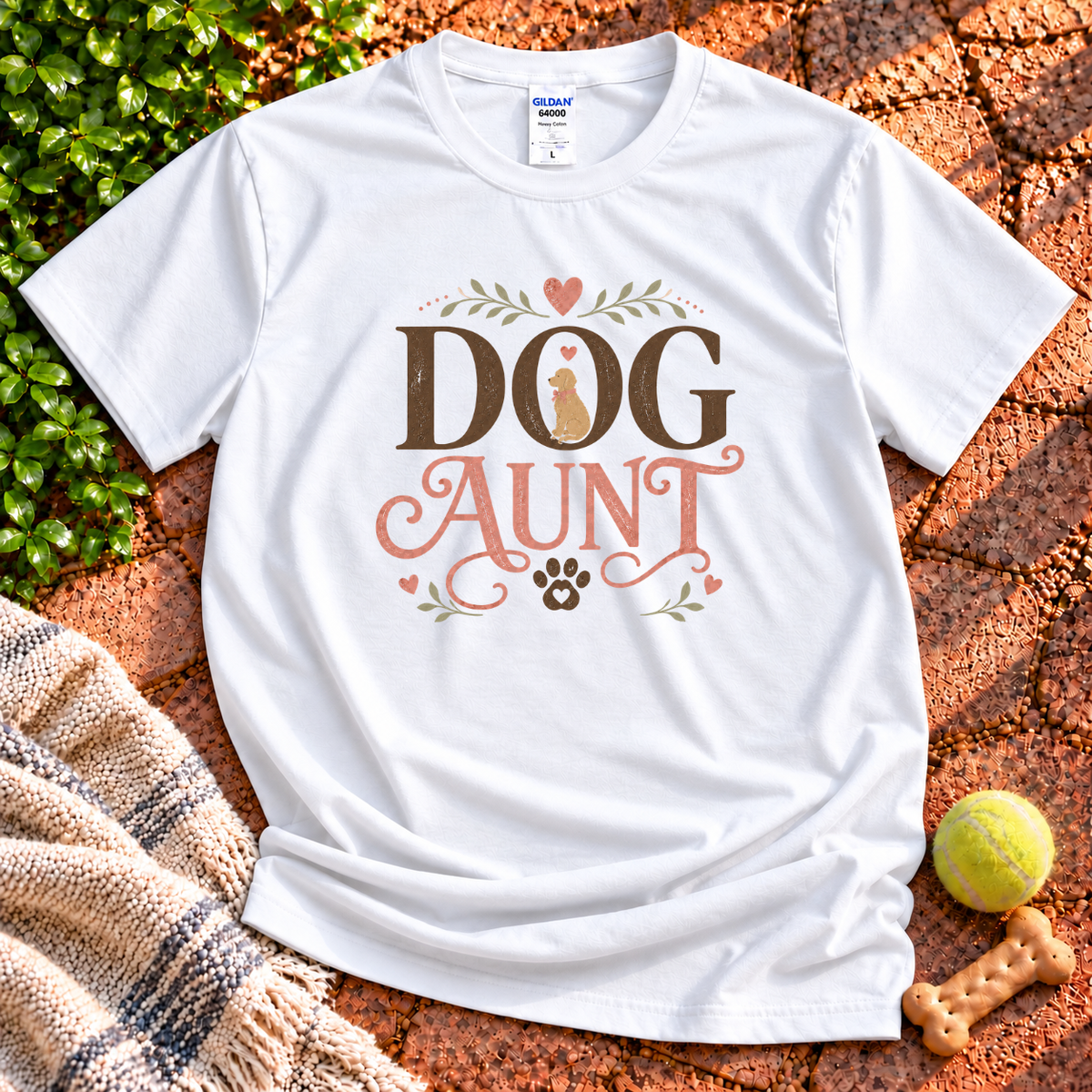 Dog Aunt dog graphic T-shirt in White – Wigglebumms