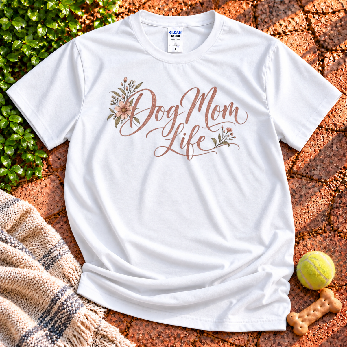 Dog Mom Life dog graphic T-shirt in White – Wigglebumms