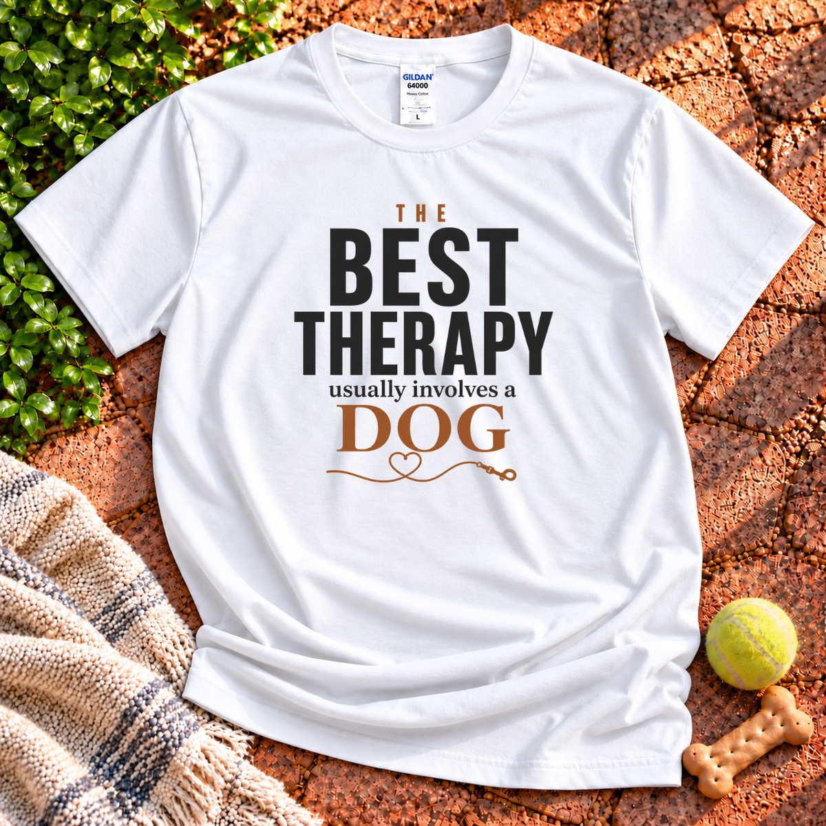 The Best Therapy dog graphic T-shirt in White – Wigglebumms