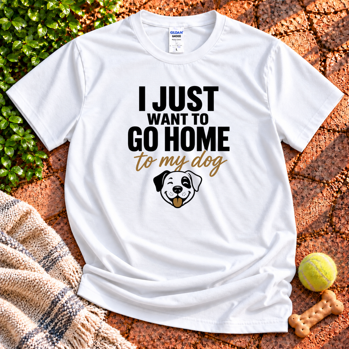 Go Home dog graphic T-shirt in White – Wigglebumms