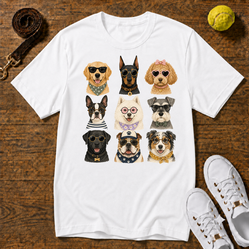 Cute Dogs Grid Gildan Softstyle Tee