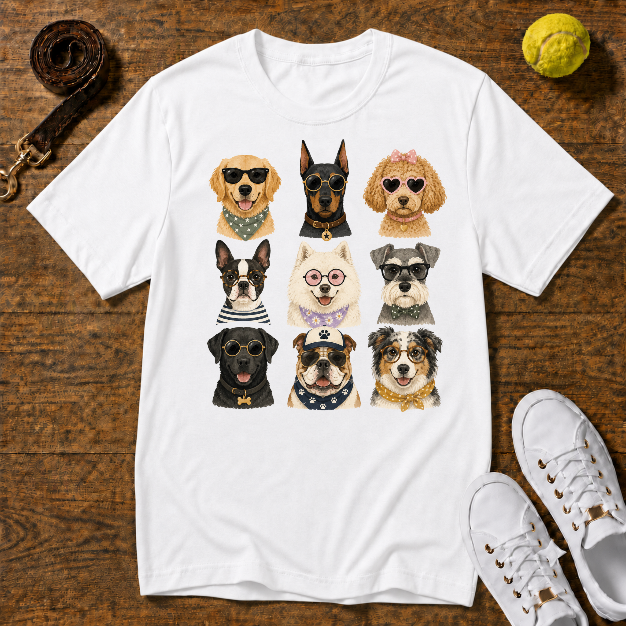 Cute Dogs Grid Gildan Softstyle Tee
