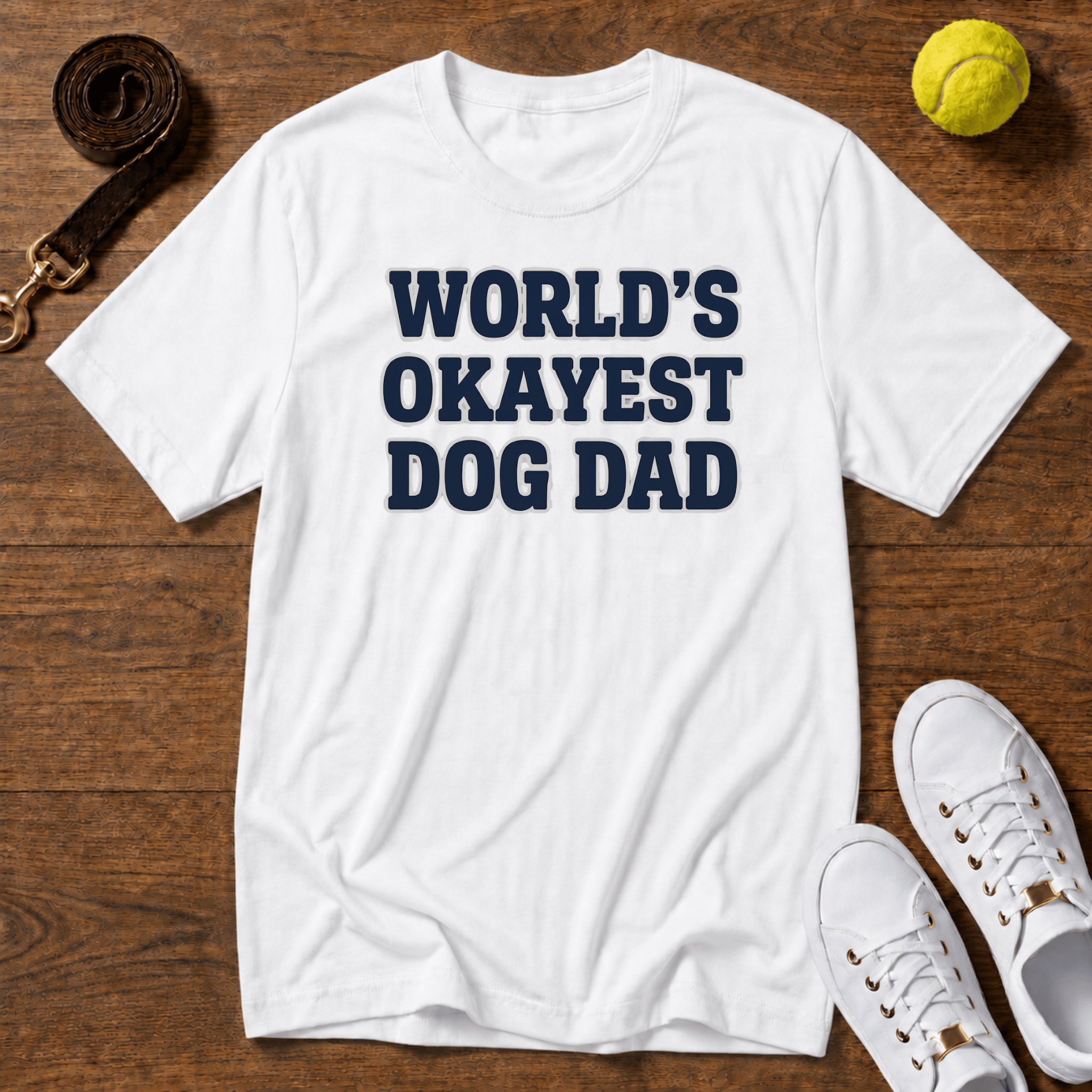 Okayest Dog Dad T-Shirt-Gildan Softstyle