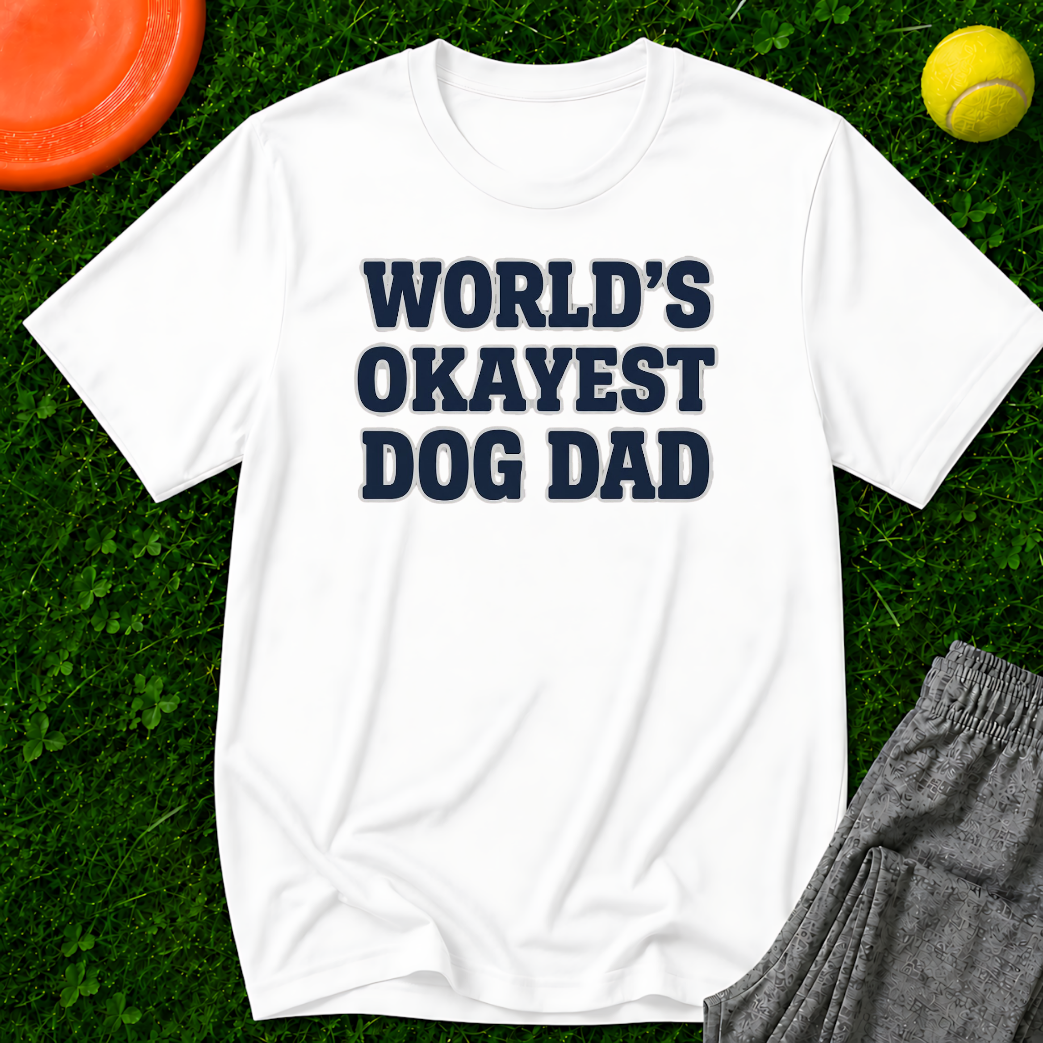 Okayest Dog Dad T-Shirt-Gildan Softstyle