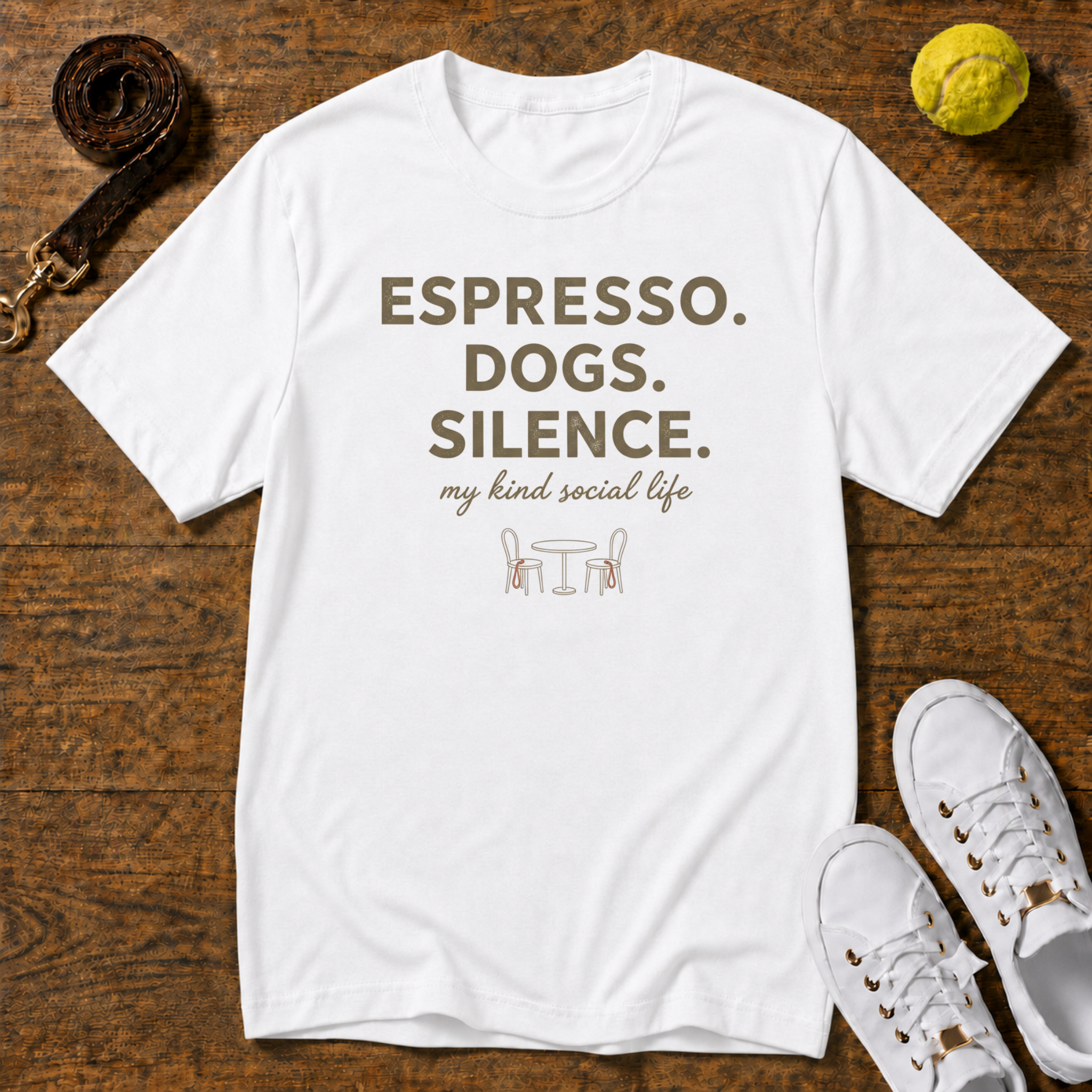 Espresso. Dogs. Silence. Gildan Softstyle Tee