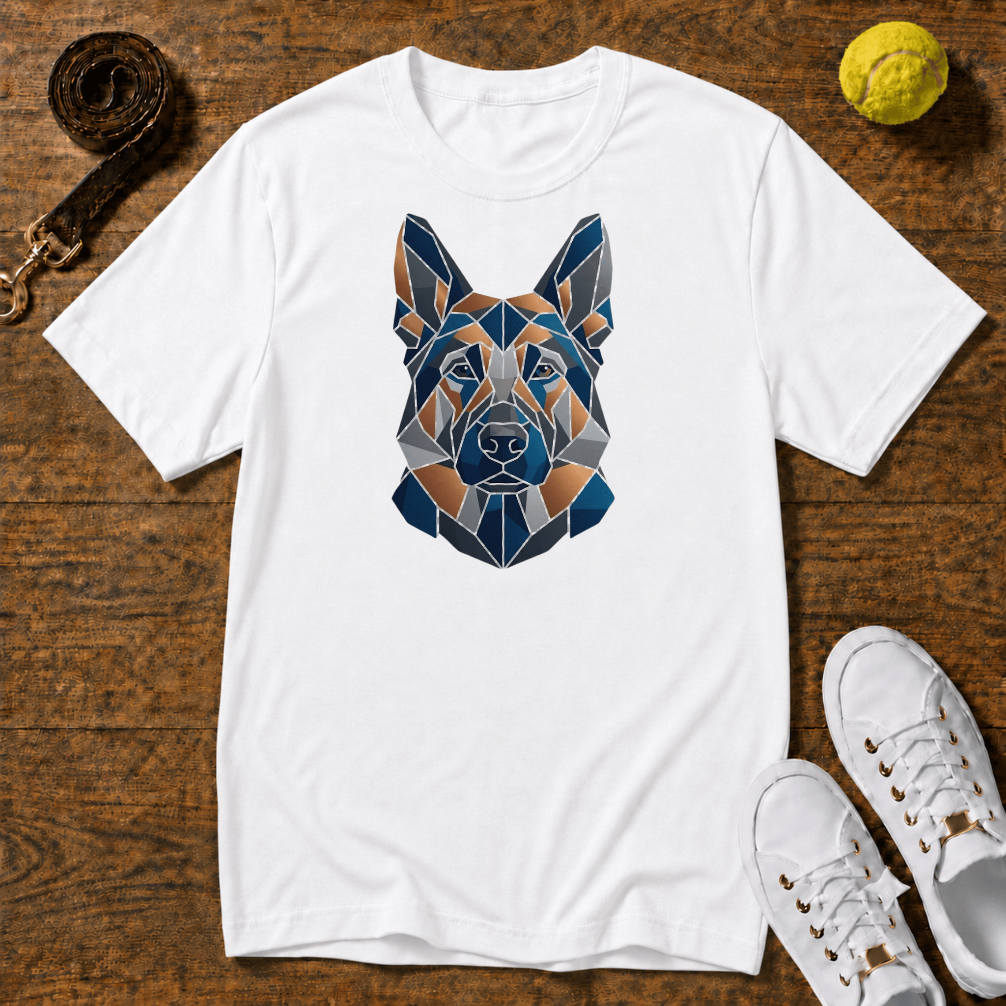 Geometric German Shepherd T-Shirt – Gildan Softstyle