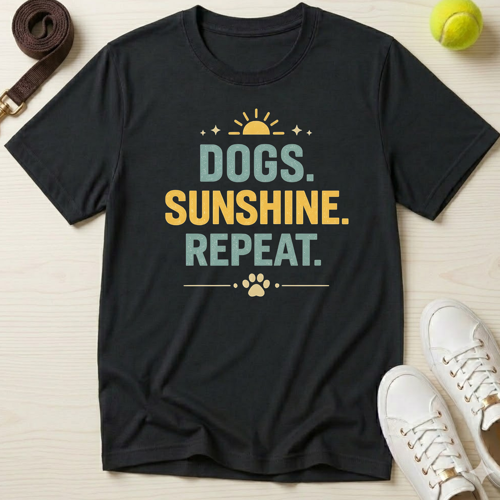 Dogs. Sunshine. Repeat. T-Shirt