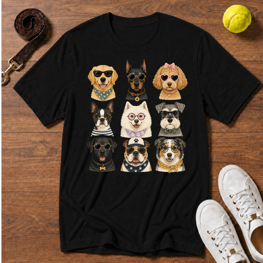 Cute Dogs Grid Gildan Softstyle Tee