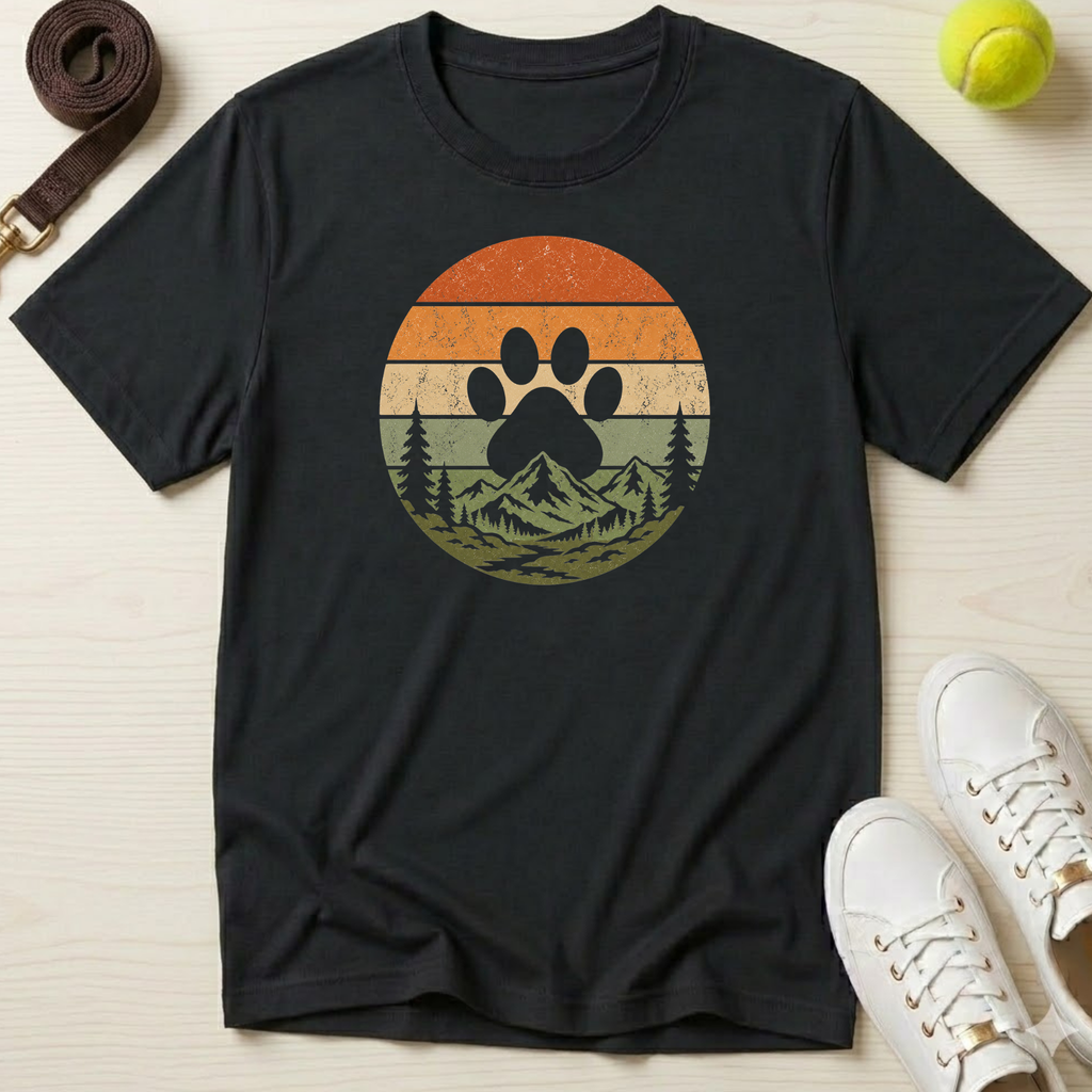 Pawprint Mountain Sunset T-Shirt