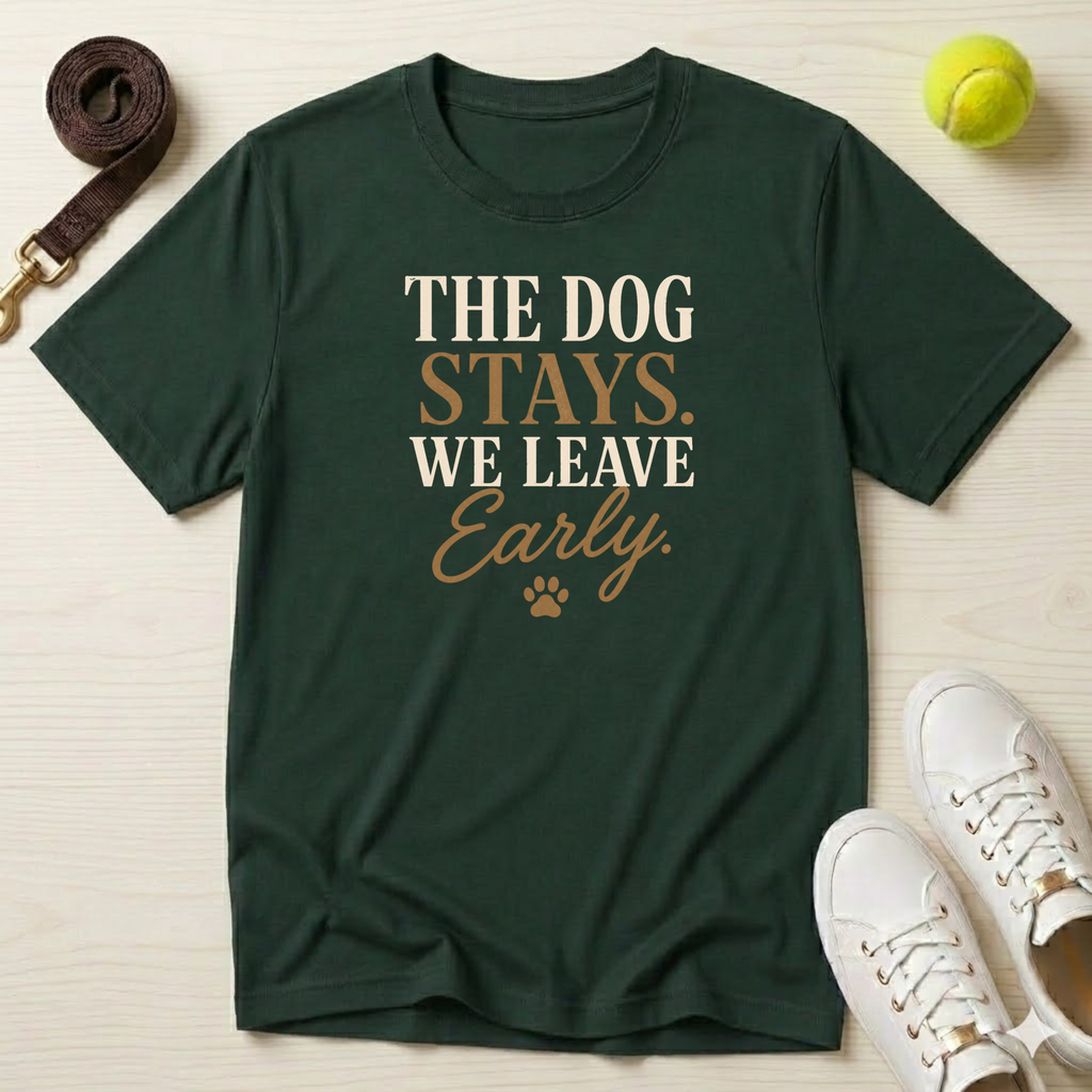 The Dog Stays. We Leave Early. T-Shirt
