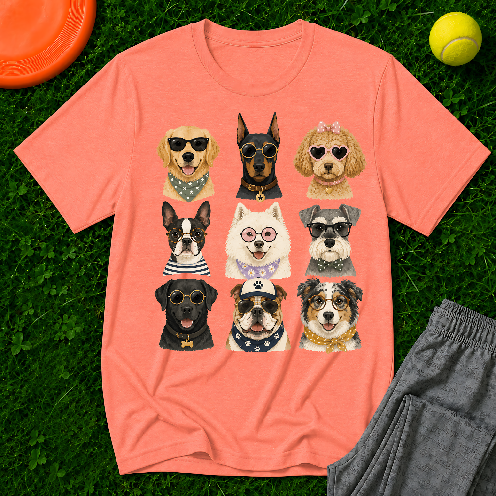 Cute Dogs Grid Classic T-Shirt