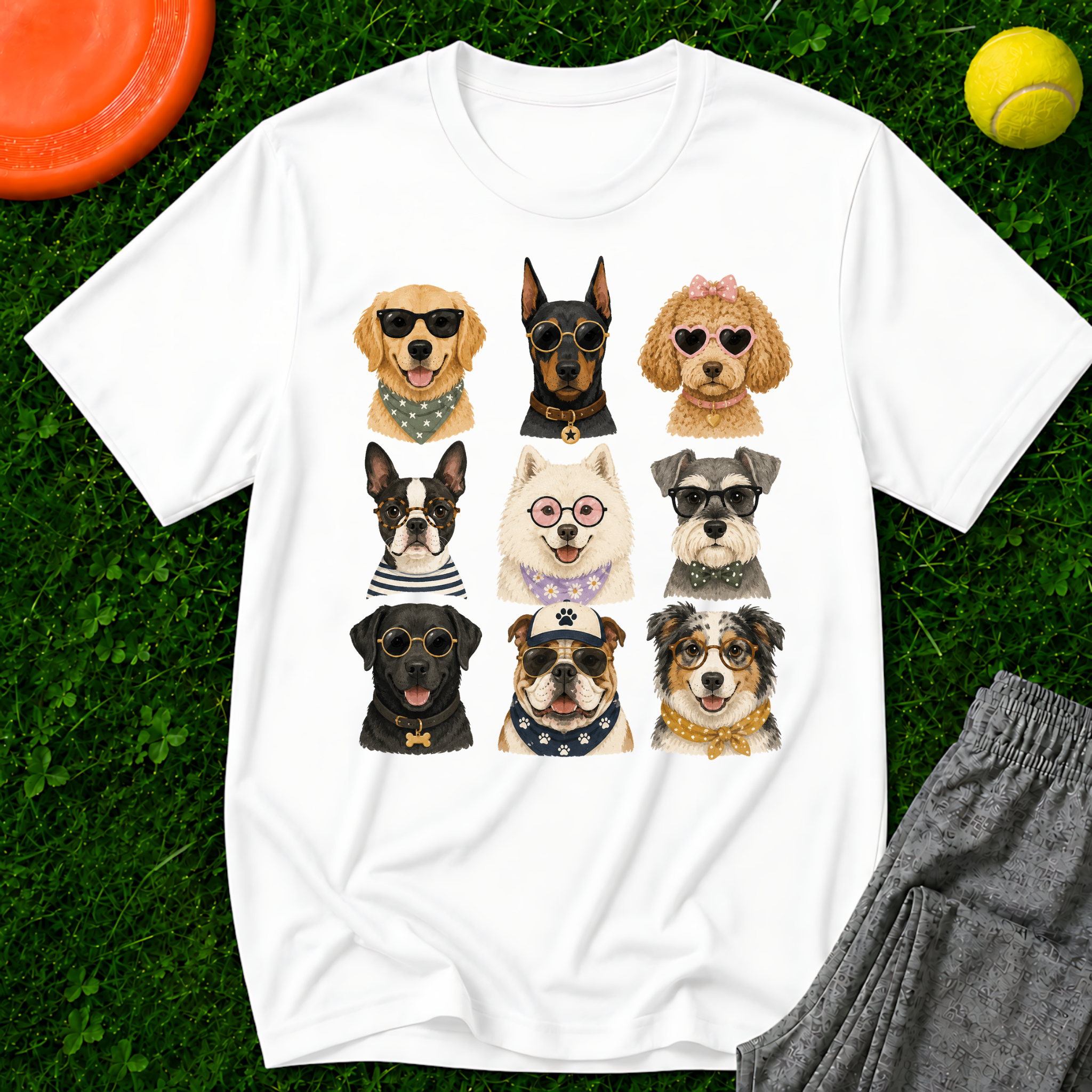 Cute Dogs Grid Classic T-Shirt