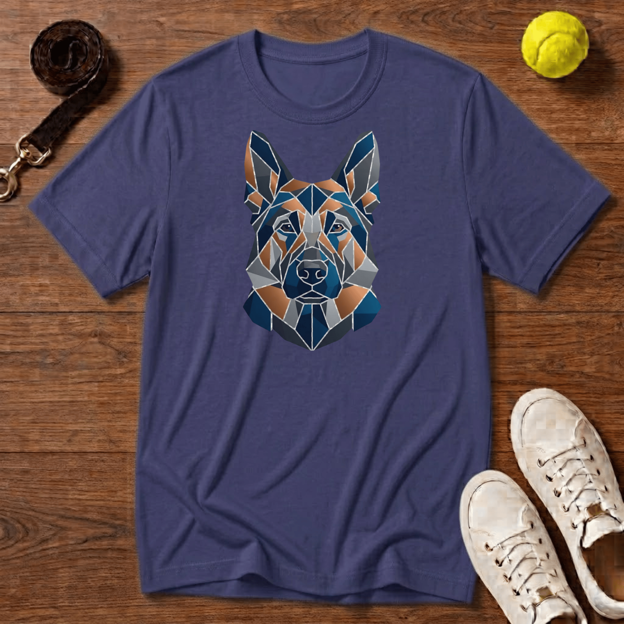 Geometric German Shepherd T-Shirt – Gildan Softstyle