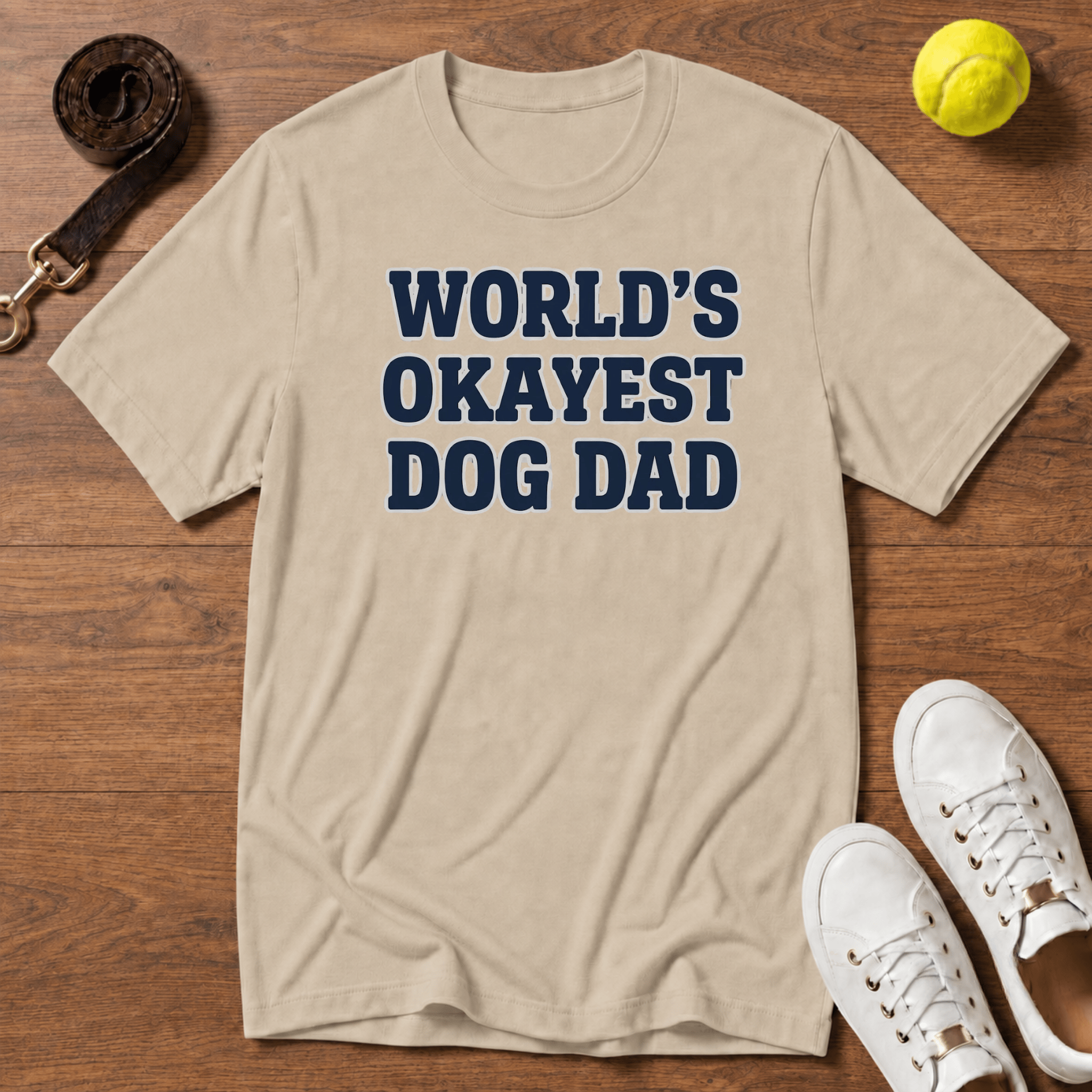 Okayest Dog Dad T-Shirt-Gildan Softstyle