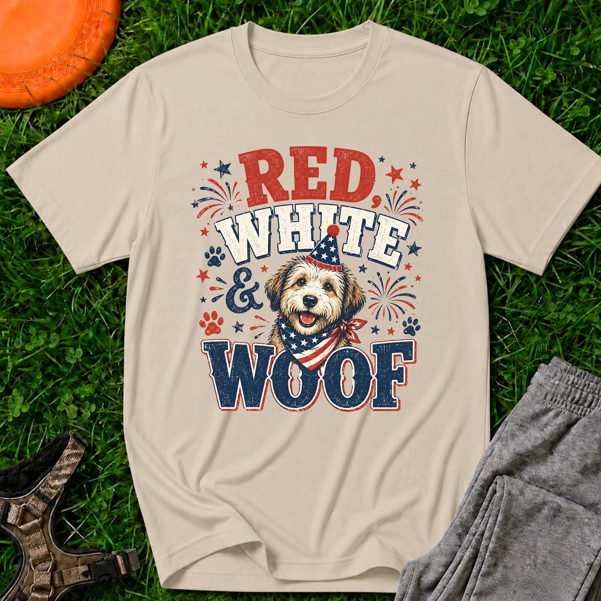 Red White & Woof 4th of July- T-Shirt