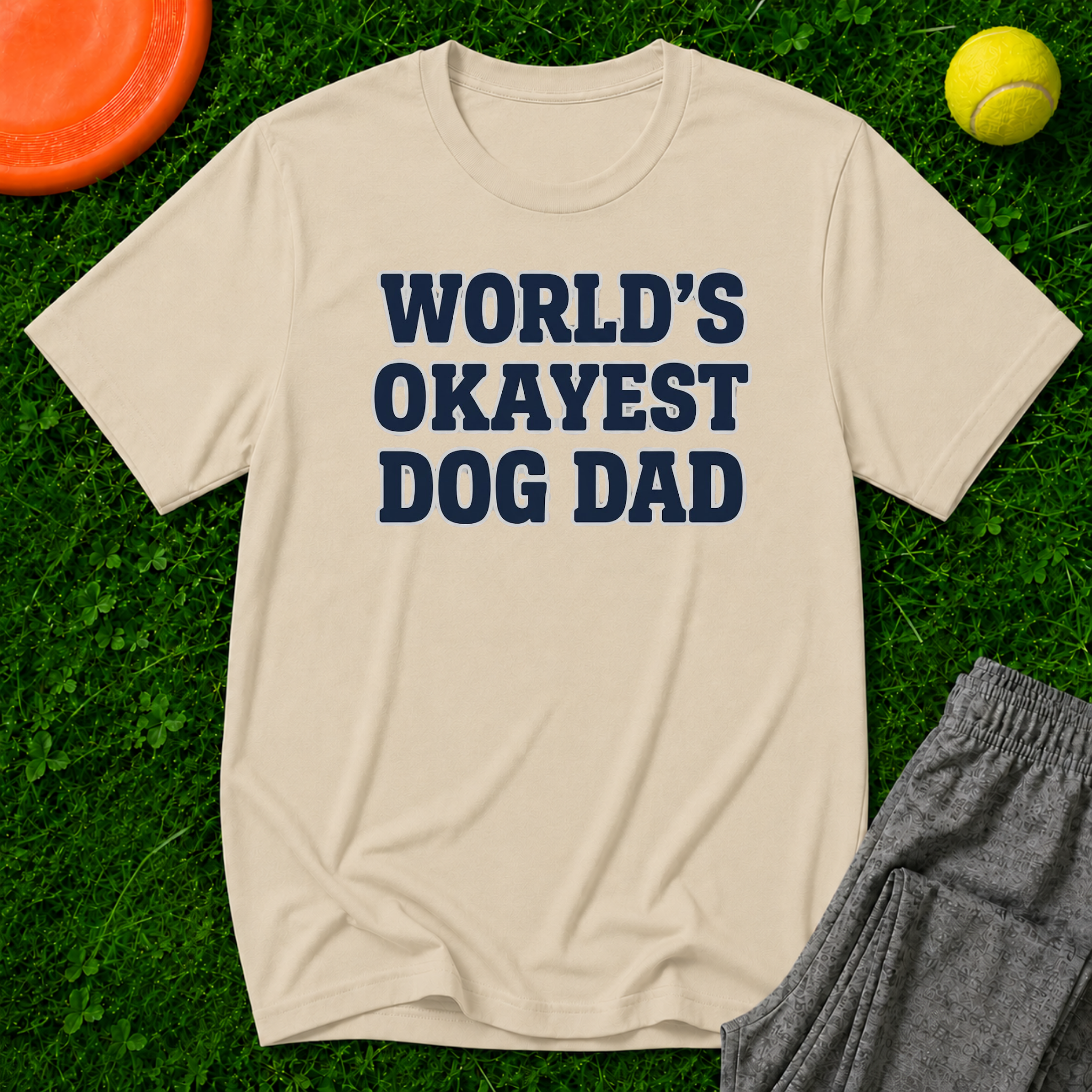 Okayest Dog Dad T-Shirt-Gildan Softstyle