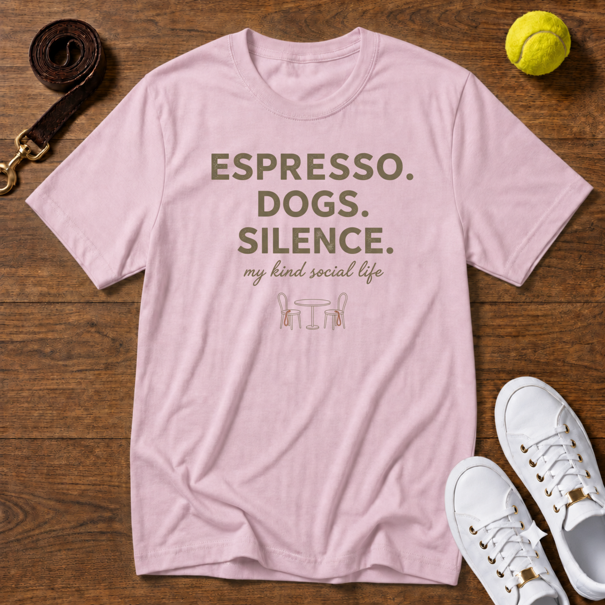 Espresso. Dogs. Silence. Gildan Softstyle Tee