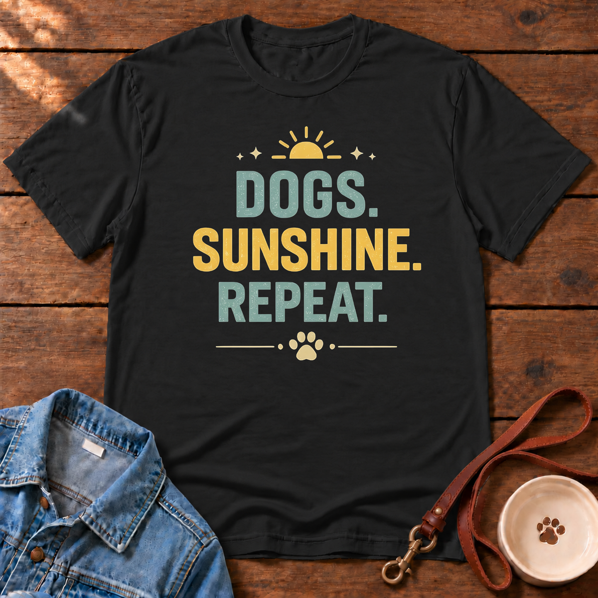Dogs. Sunshine. Repeat. T-Shirt
